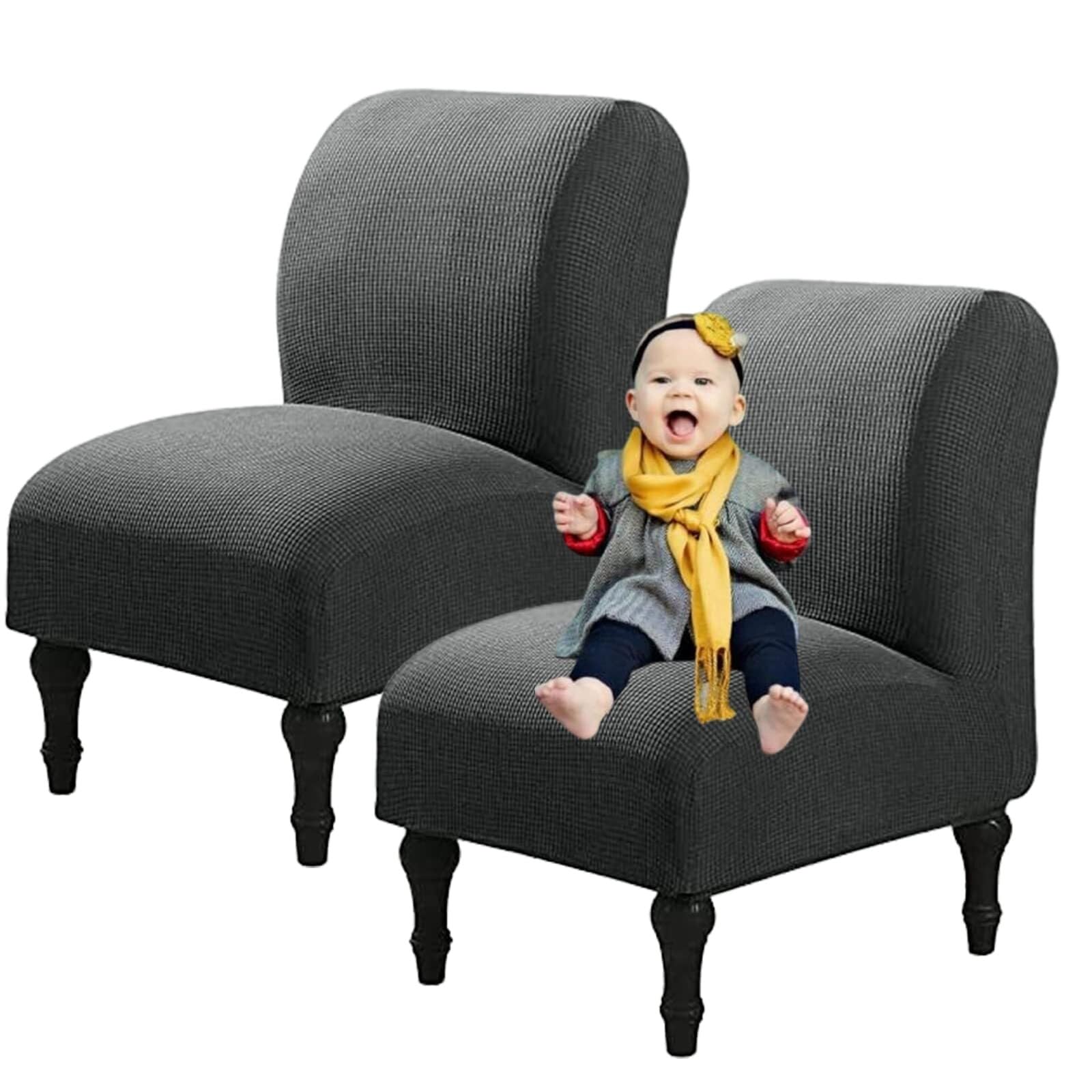 NMVAWIPT Armless Accent Chair Covers, Polyester+Spandex Stretch Slipcover, Removable Furniture Protector, For Home Hotel(#10,2pcs)