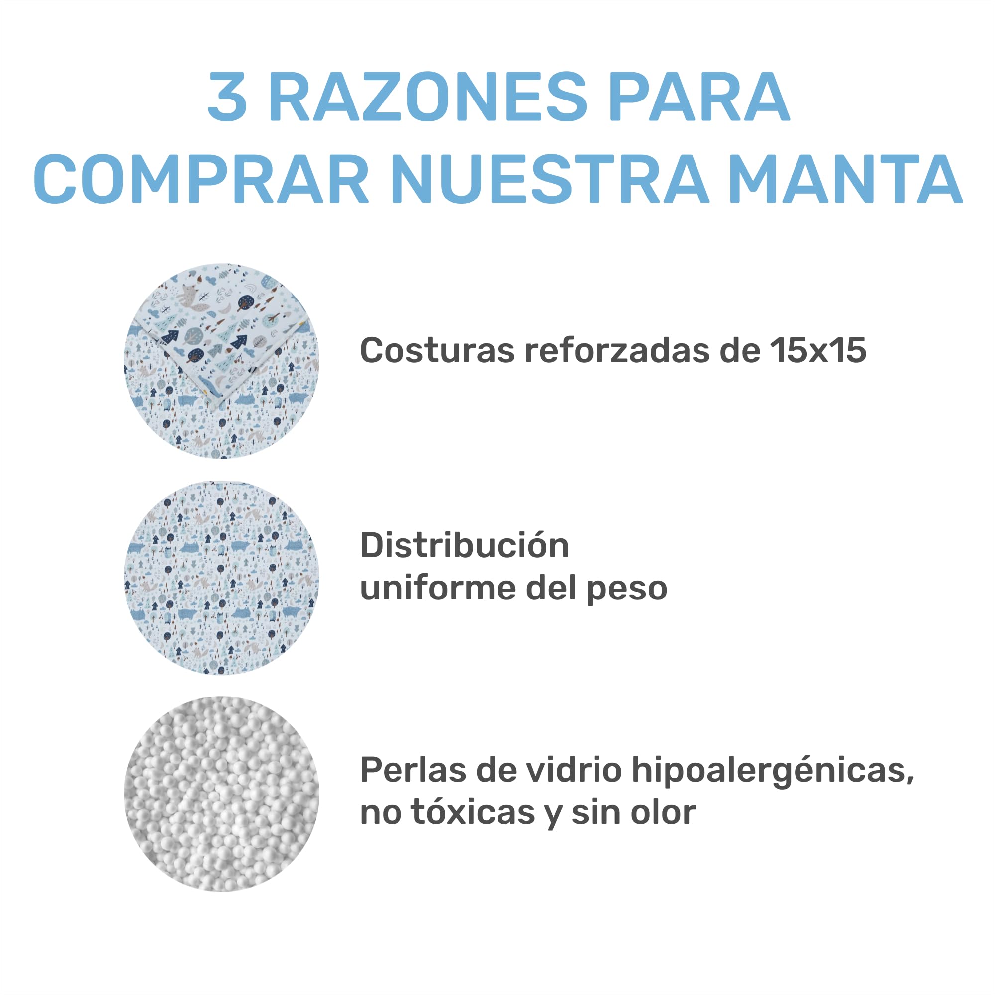Dailydream Manta con Peso para niños, 100% algodón, 2,3 kg, 90 x 120 cm, diseño de Bosque