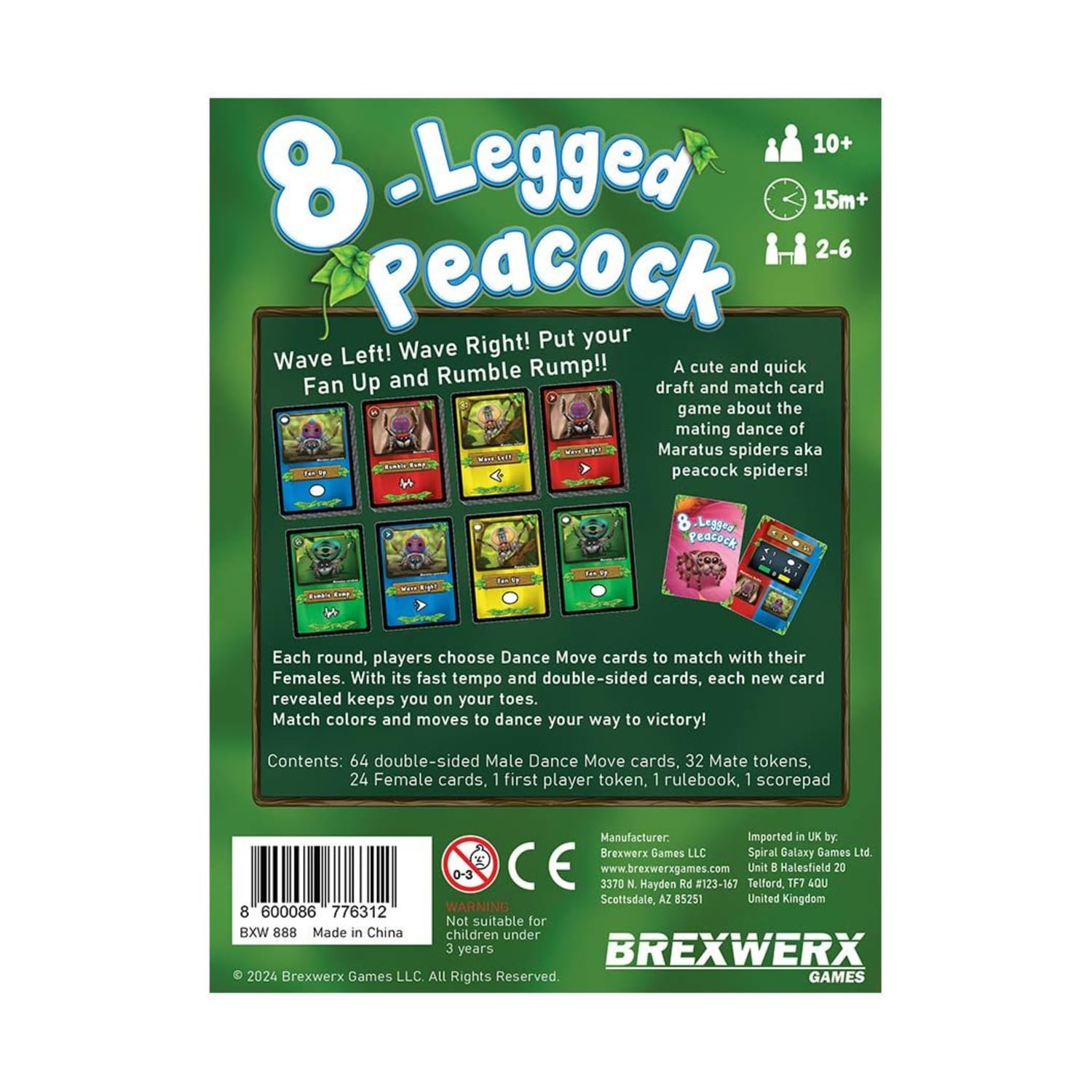 Brexwerx Games: 8-Legged Peacock - Card Game, Drafting & Matching Game About The Maratus Spiders Dance, Family Ages 10+, 2-6 Players, 15 Min - Image 2