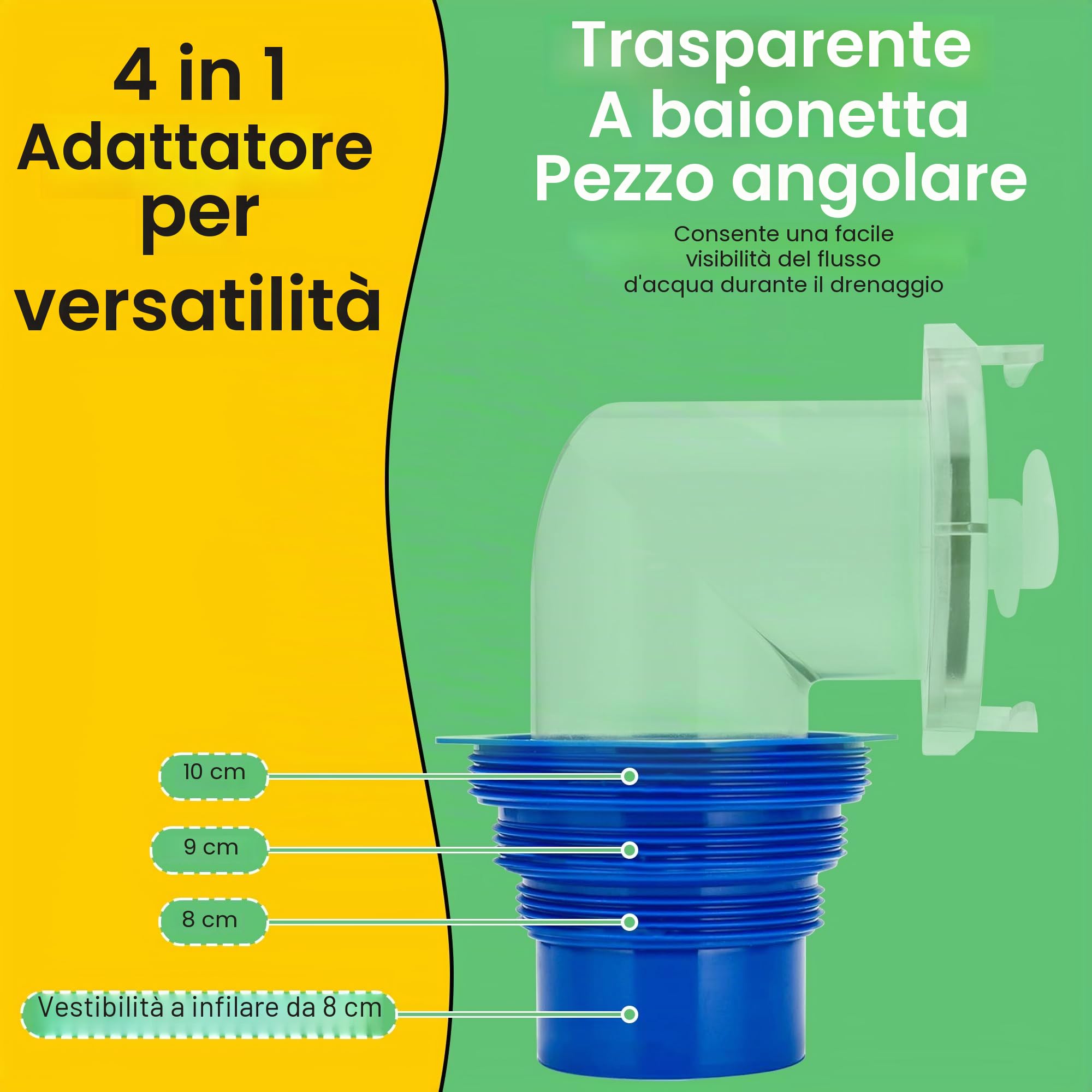 Offgridtec® Set di tubi di scarico per camper senza attrezzi, ideali per lo scarico dell'acqua e delle acque reflue