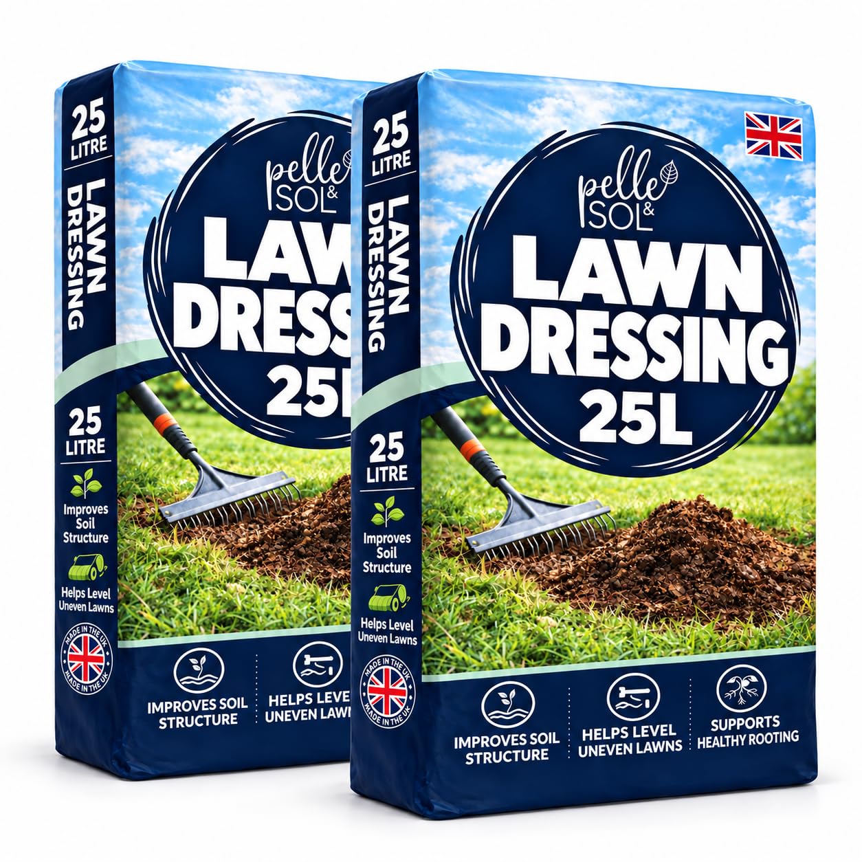 Pelle & Sol Lawn Dressing Compost Sandy Loam Top Dressing Soil