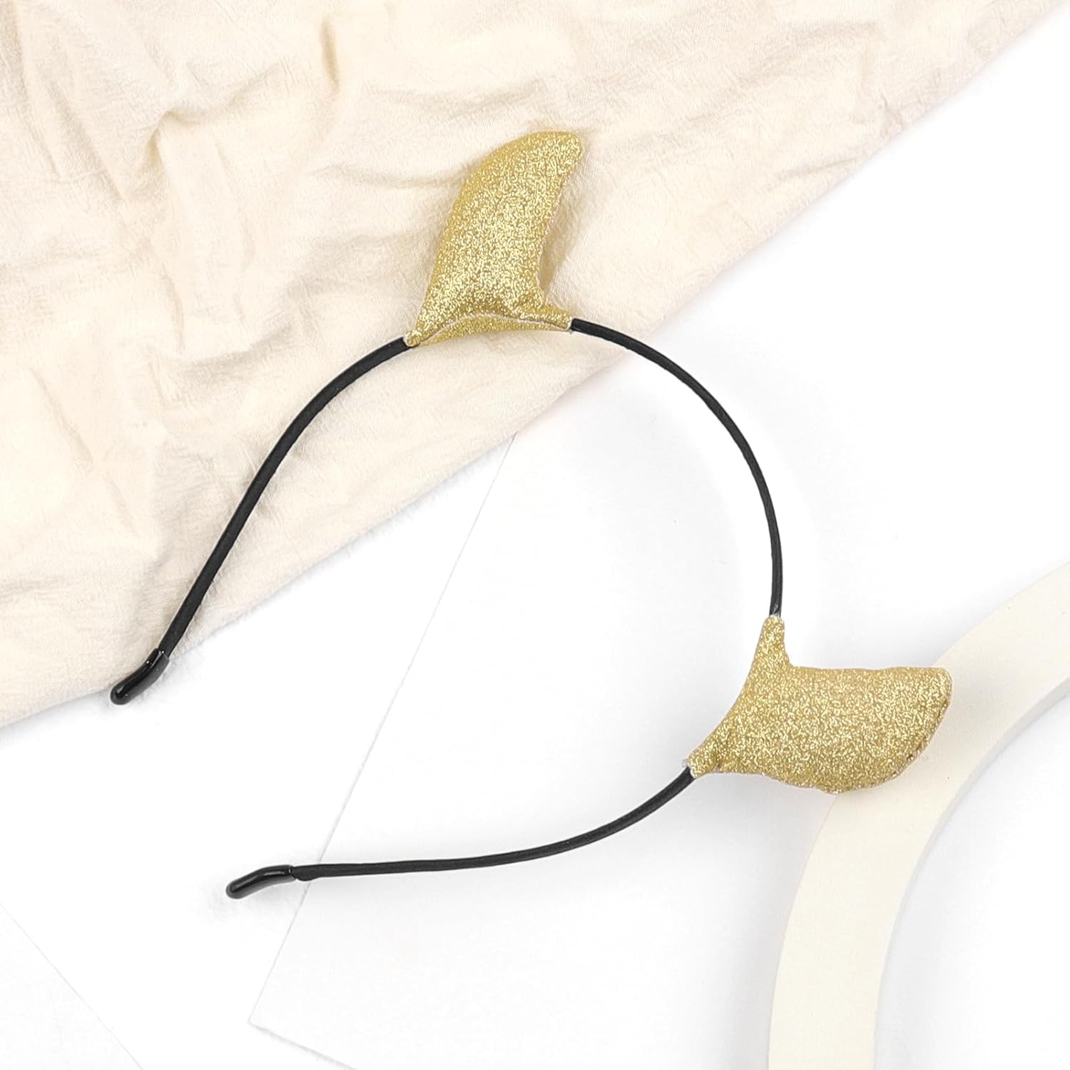Glitter Devil Horns Headband, Gold Devil Horns Devil Costume for Women Men, Halloween Fancy Dress Cosplay Hairband - Image 6