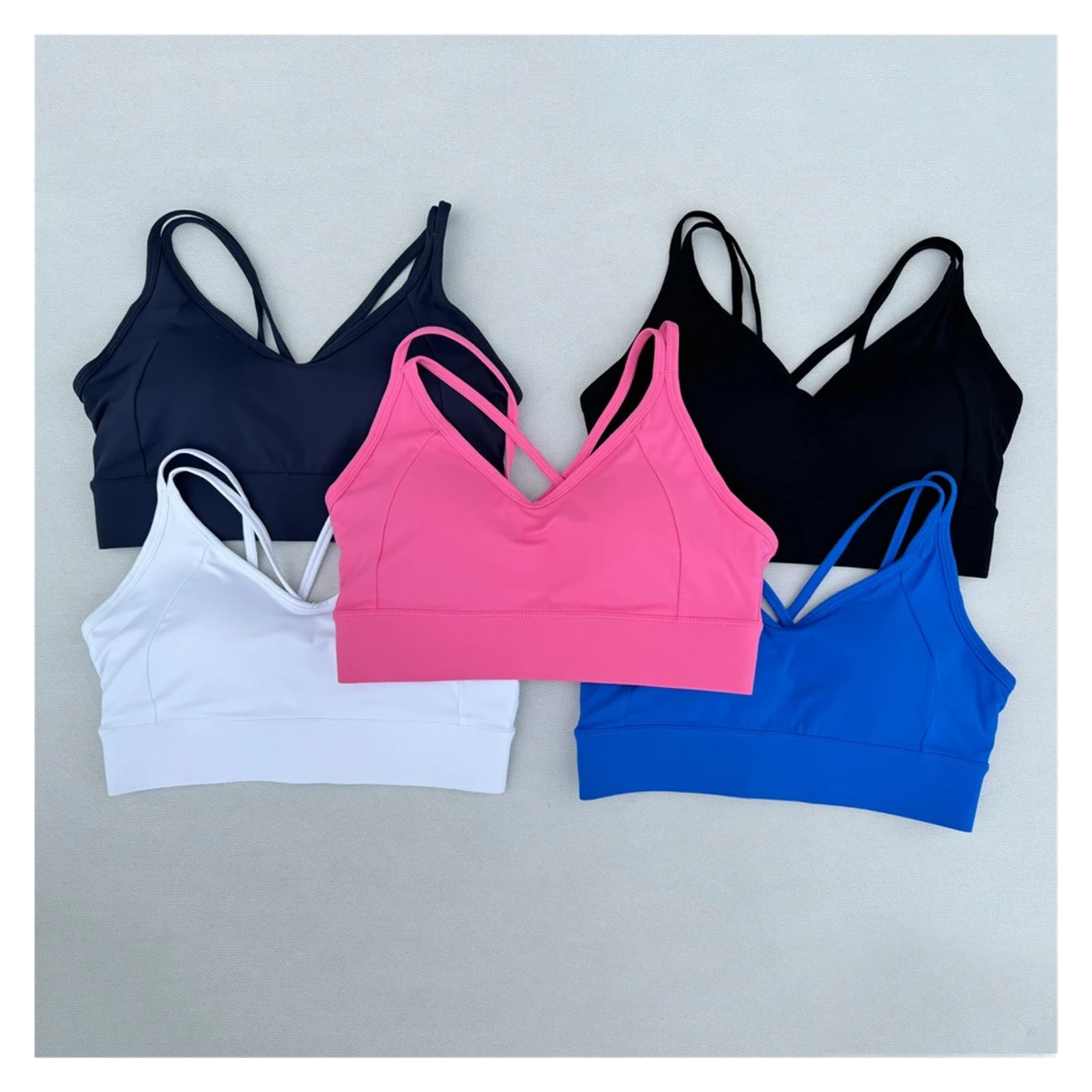 Sport BH Damen Damenbekleidung Yoga Fitness Feste Körbchen Sport-BH Outdoor Jogging Gym Damen Unterwäsche mit Brustpolster Tops Atmungsaktiv Top BH