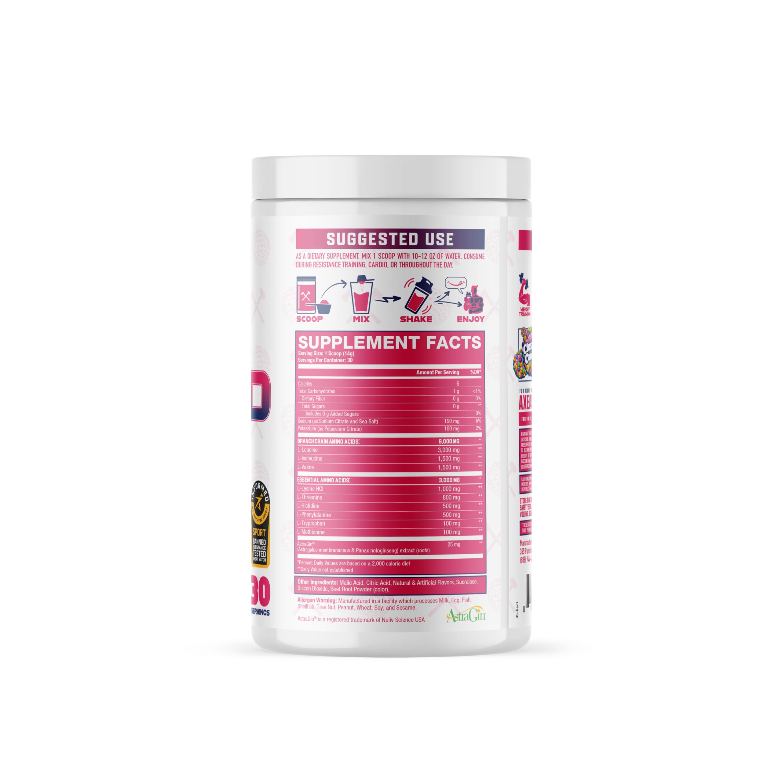 Axe & Sledge The Grind Essential Amino Acids | EAA & BCAA Powder | Muscle Recovery & Electrolytes for Hydration | Stimulant-Free, Vegan | 30 Servings, Cluster Candies — Amazon image 2