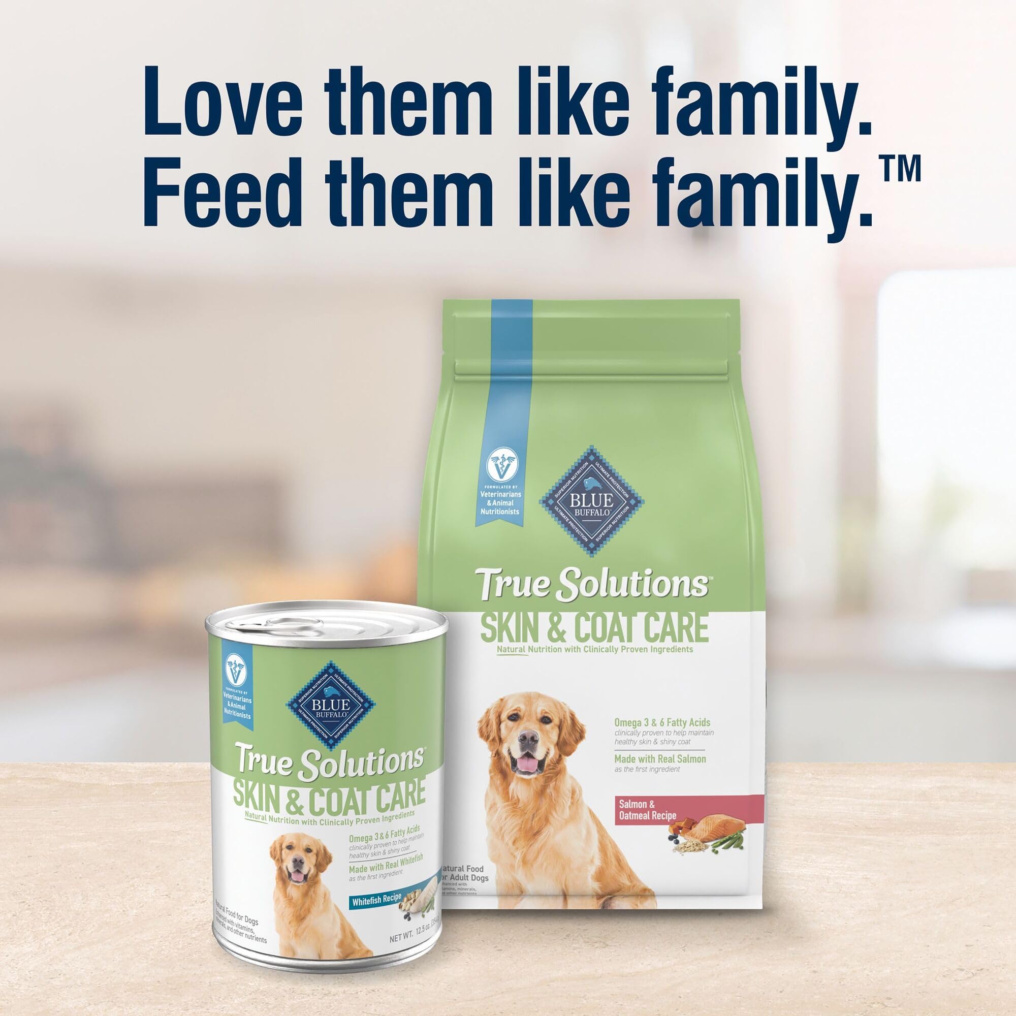 Blue Buffalo True Solutions Skin & Coat Care Natural Dry Dog Food for Adult Dogs, Salmon, 11-lb. Bag