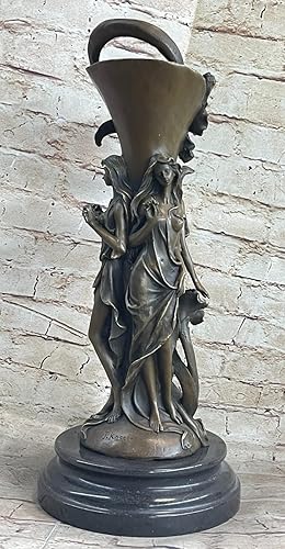 EUROPEAN BRONZE Art Deco Nouveau Sexy Desnuda Mujer Semi Desnuda Figurativa Estatua De Bronce Genuino Hecho A Mano