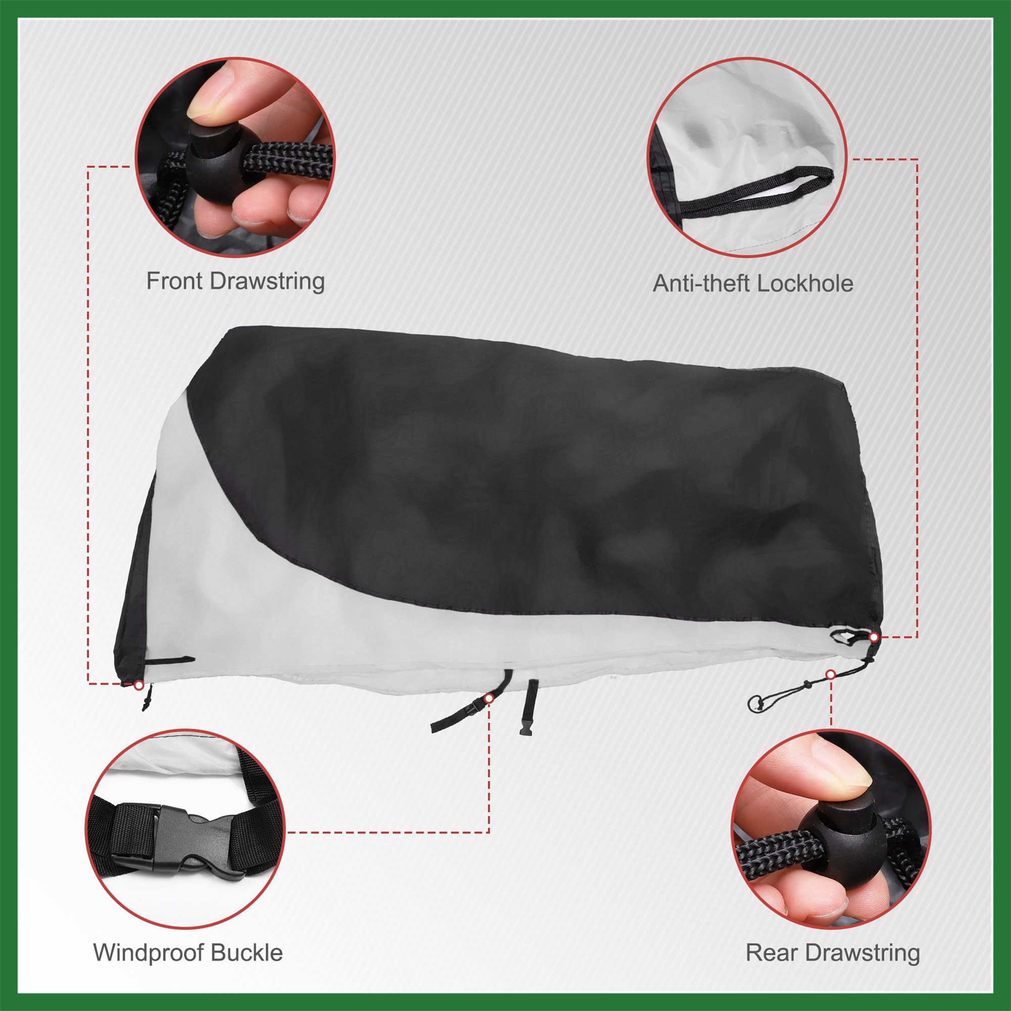 Motoforti L Bike Cover Waterproof Bicycle Cover fit 29" 1 Bike Silver Tone Long-lasting - Image 4