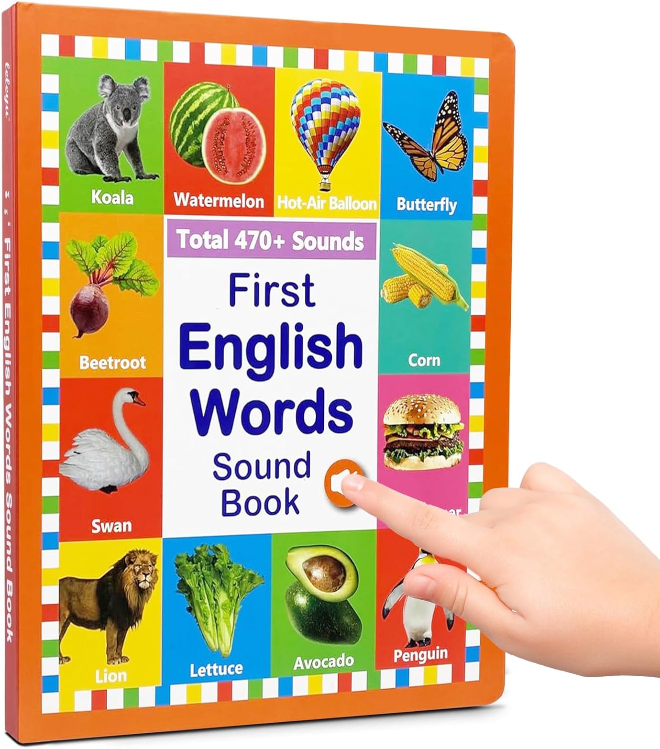First English Words Book Sound – Educational Book | Baby English Sound Toy | Words Device | Interactive Talking Vocabulary Learning Device | Early Education Tool For Children Easy To Hold Press