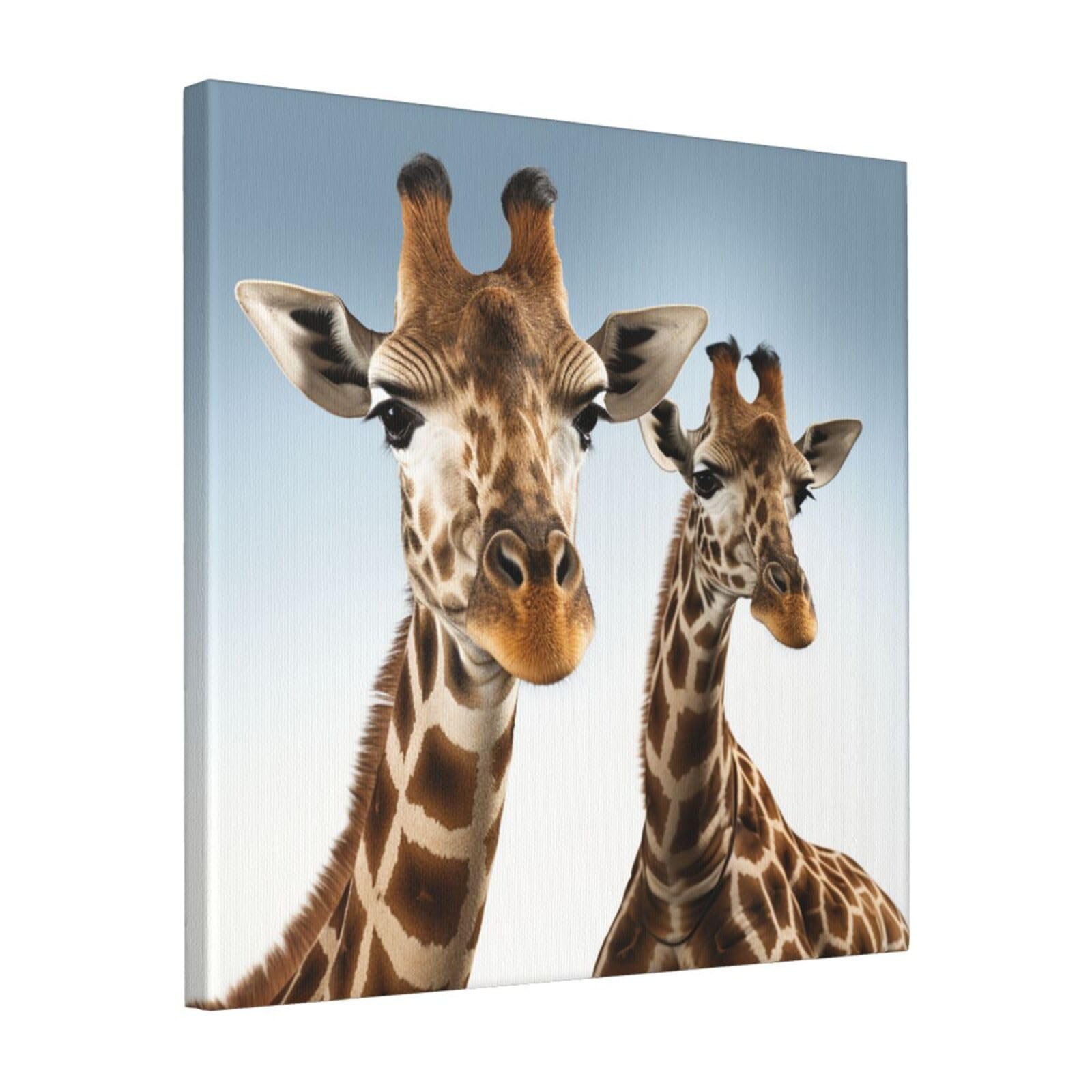 FodPand Necks of giraffe Canvas Wall Art for Living Room Wall Decor 16"x16" Modern Artwork Painting Pictures Hanging Canvas Prints Aesthetic Wall Art for Bedroom Bathroom Office Wallart Decor