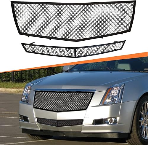 Miniatura 1 de El más nuevo estilo inoxidable de malla de alambre doble de acero inoxidable compatible con Cadillac CTS 2008-2013 y Cadillac CTS Coupe 2011-2013