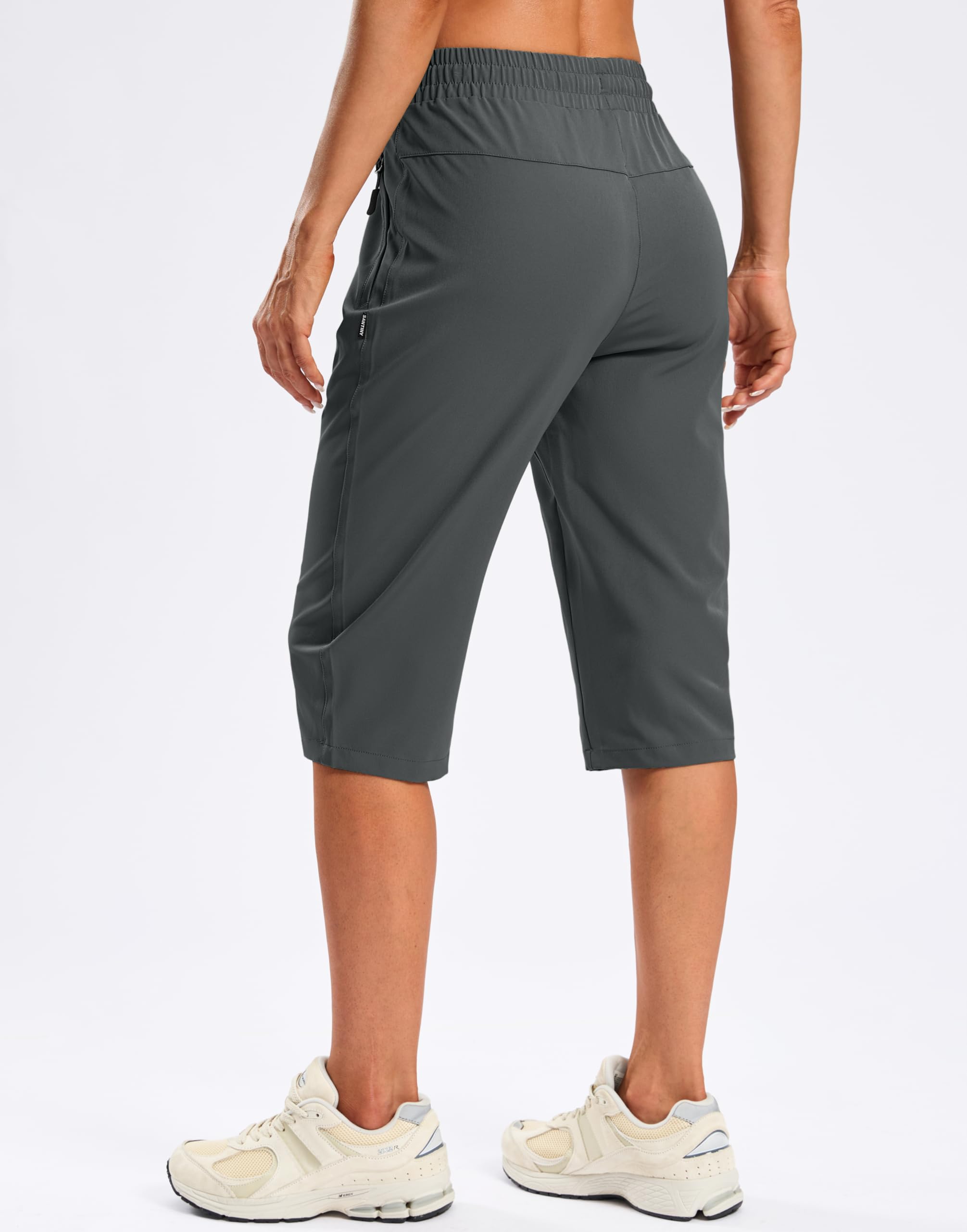 SANTINY Short long de 38,1 cm pour femme avec poches sous le genou, longueur genou, bermuda cargo léger à séchage rapide