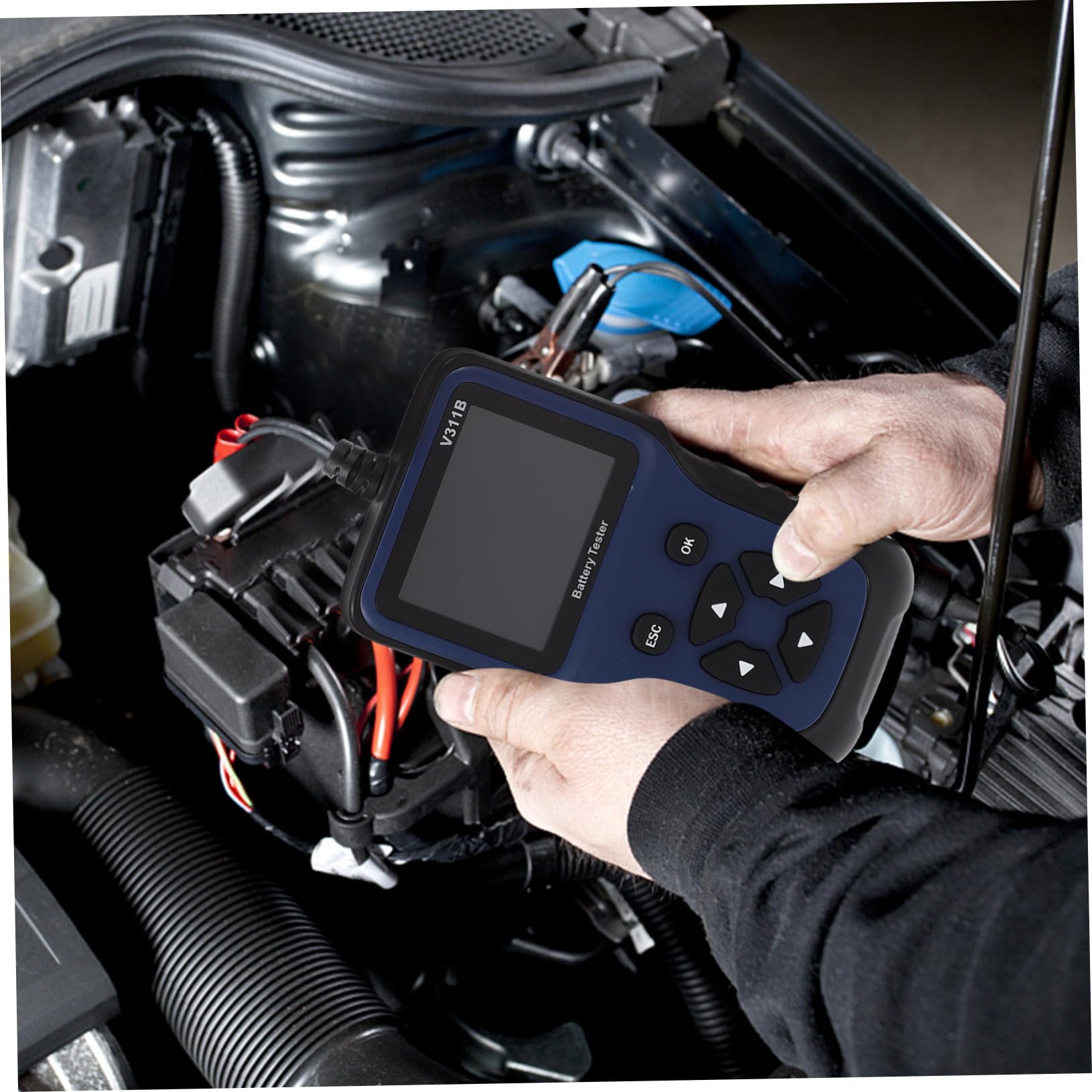 STOBAZA Tester Batteria Auto 12v 9 Lingue Selezionabili Leggero Strumento per Test di Carica e Avviamento