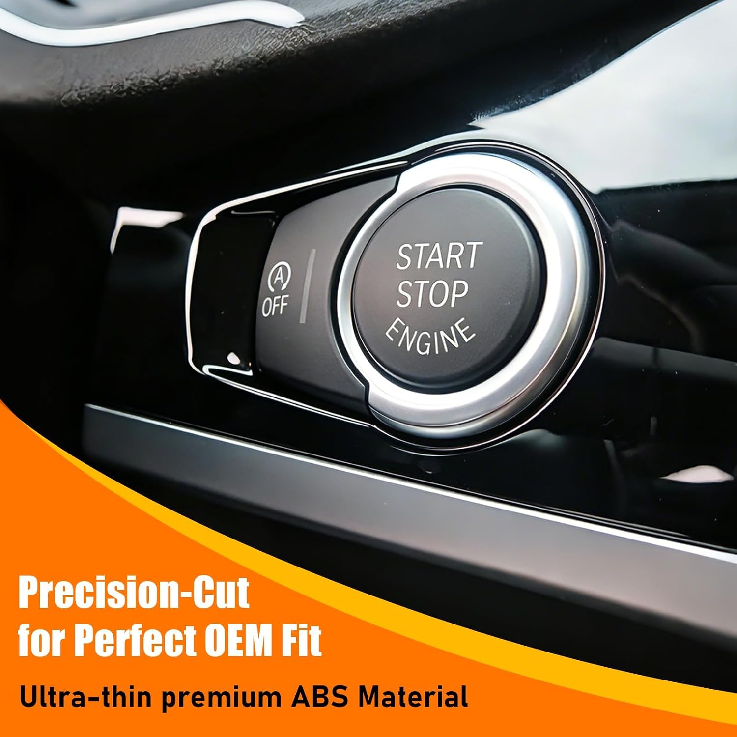 Compatible with BMW Start Stop Button Cover X3 F25 2010-2016, X4 F26 2014-2017,X5 F15 F85 2013-2017,X6 F16 F86 2014-2019, Engine Start Stop Switch A Off Button Cover for BMW X3 X4 X5 X6(Black)