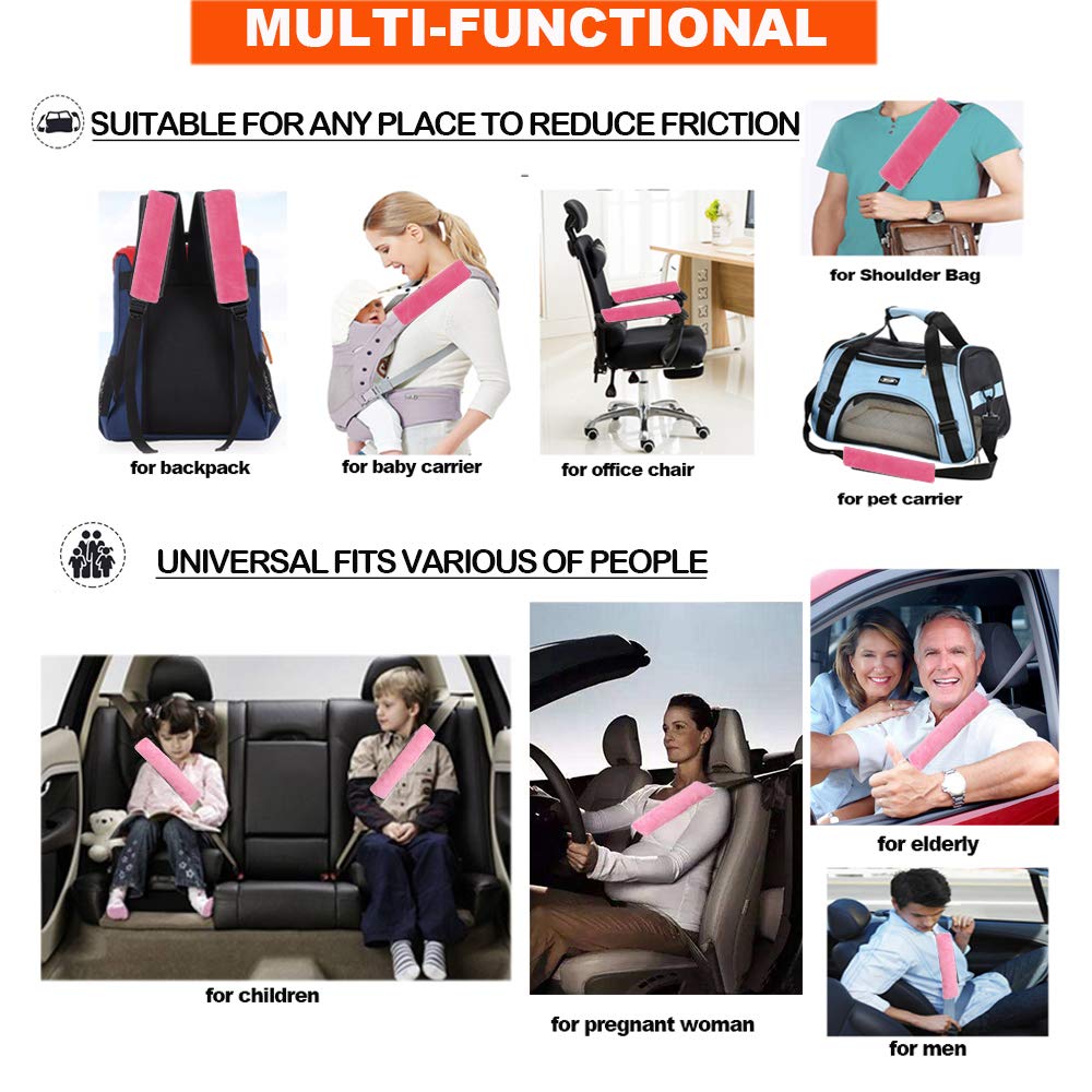 4 Pcs Plush Car Seat Belt Protector Shoulder Strap Seatbelt Pads Covers