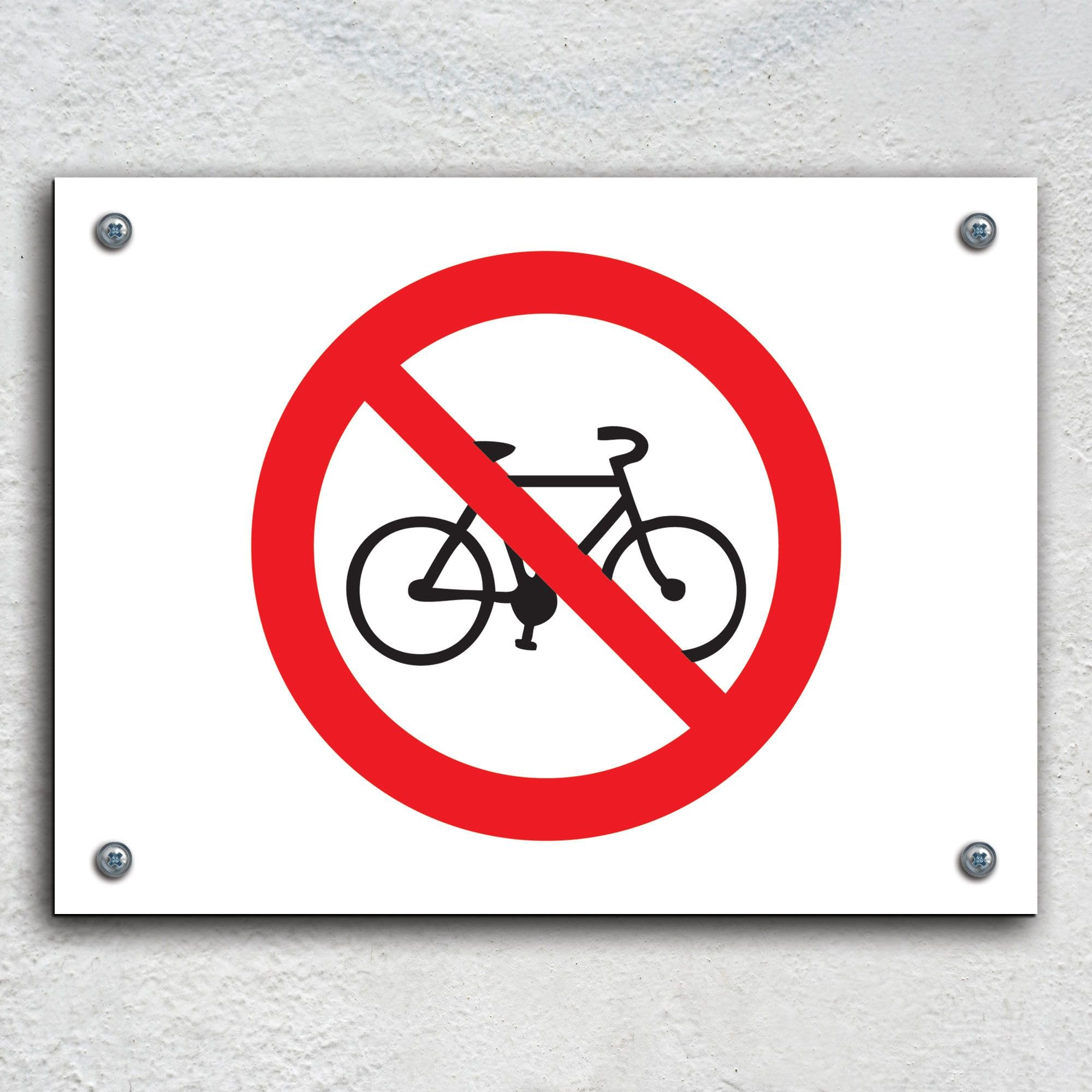 roadsign fahrrad kaufen Verkehrsschild verboten aus Aluminium, 20 x 15 cm Baumarkt Kinder Anhänger Farbe:CARBON RED/CHILLY WHITE Fahrrad und Pferd -