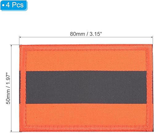 Miniatura 2 de PATIKIL Parche reflectante de 2 x 3 pulgadas, 4 piezas de cierre de gancho y bucle de seguridad para deportistas nocturnos, trabajadores,