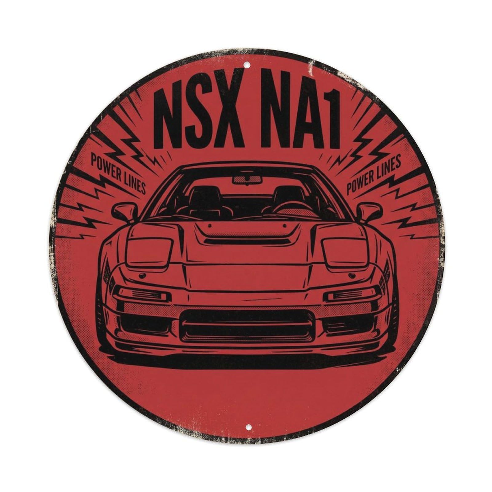 NSX NA1 JDM Supercar Sports Car Motorsport Heritage Racing Metal Tin Sign Plaque Wall Decor for Cafe, Man Cave, Club Bar, Office, Home Garden Round Metal Poster 8x8Inch