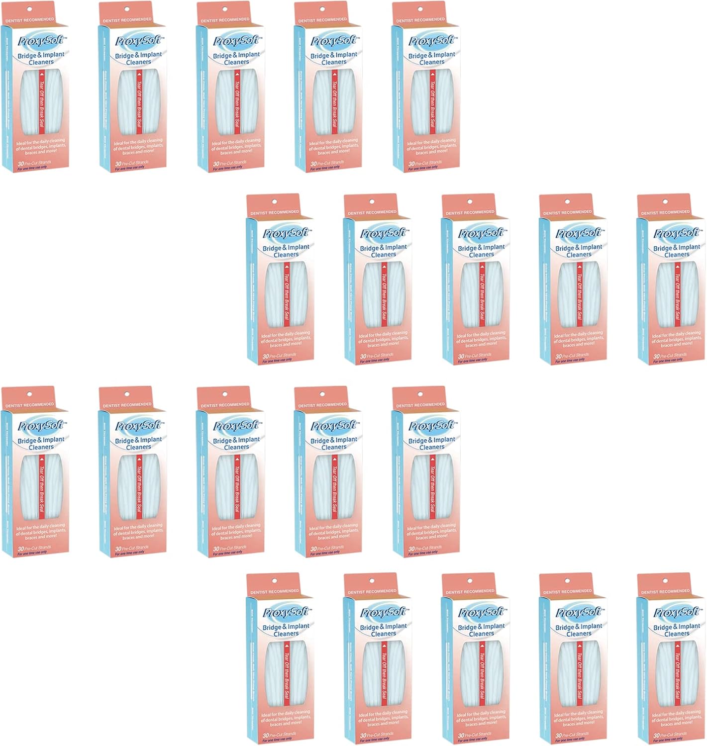 Proxysoft Dental Floss for Bridges and Implants 20 Packs Floss Threaders for
