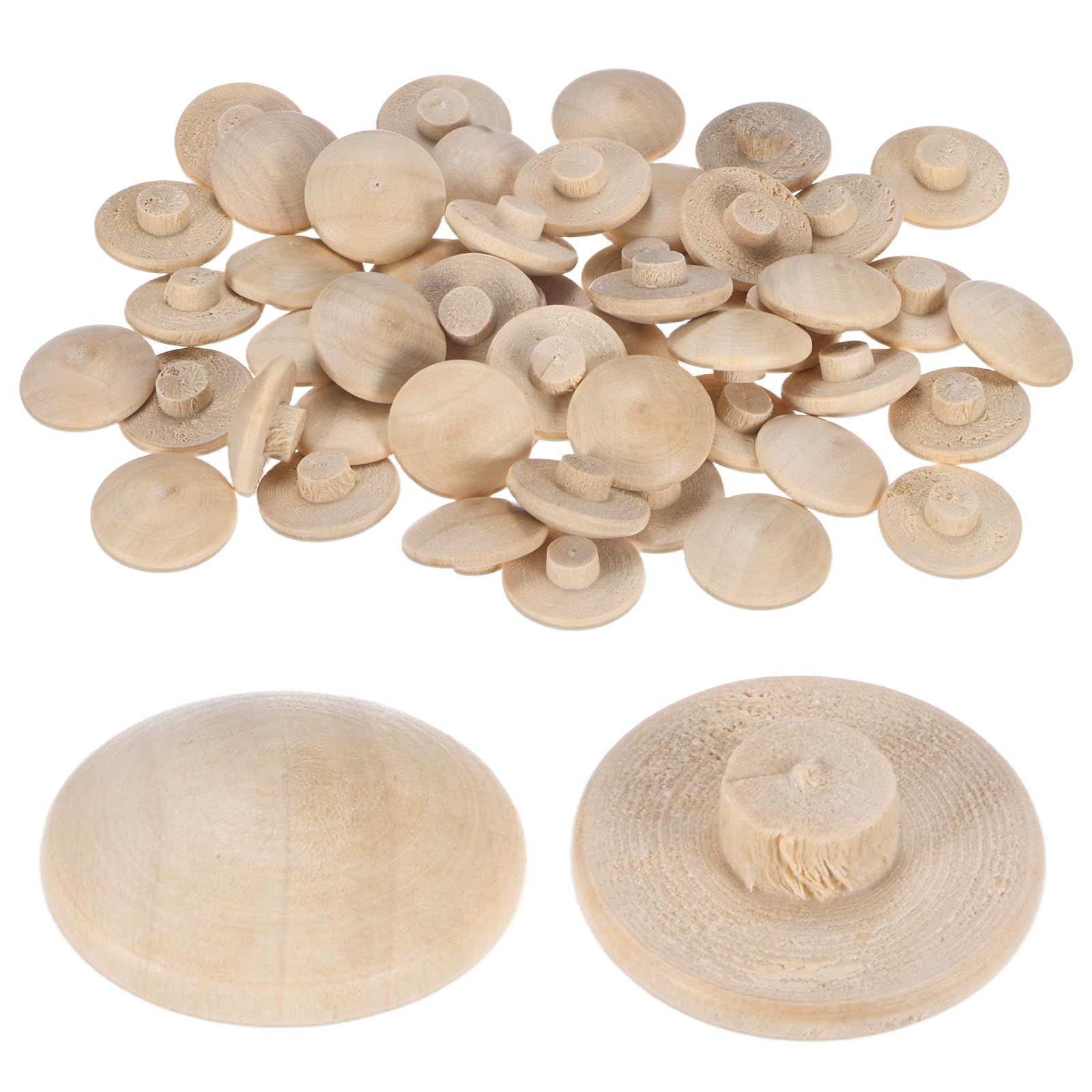 M METERXITY 50-Pack Wood Plugs for Screw Holes 20 x 7mm Beech Button Wood Top Plugs for Furniture/Stair/Chair/Craft
