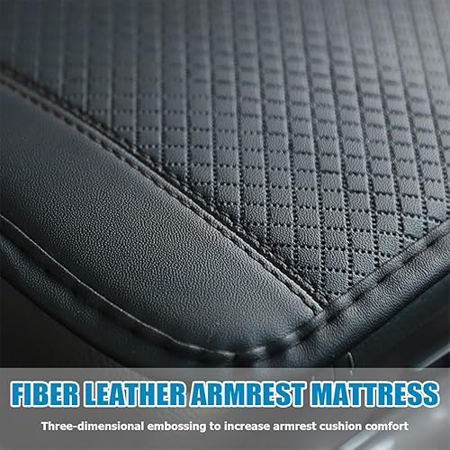 Miniatura 6 de Funda para consola central de automóvil, de piel sintética, para caja de almacenamiento, accesorios interiores, impermeable, antideslizante,