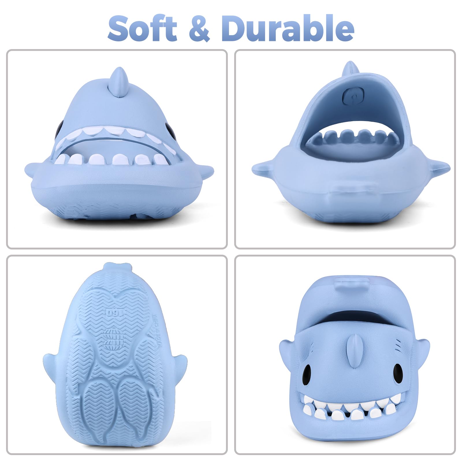 Sandales requin pour enfants - Sandales de douche à séchage rapide - Chaussons confortables pour tout-petits garçons et filles - Semelle épaisse antidérapante - Chaussures de plage et de