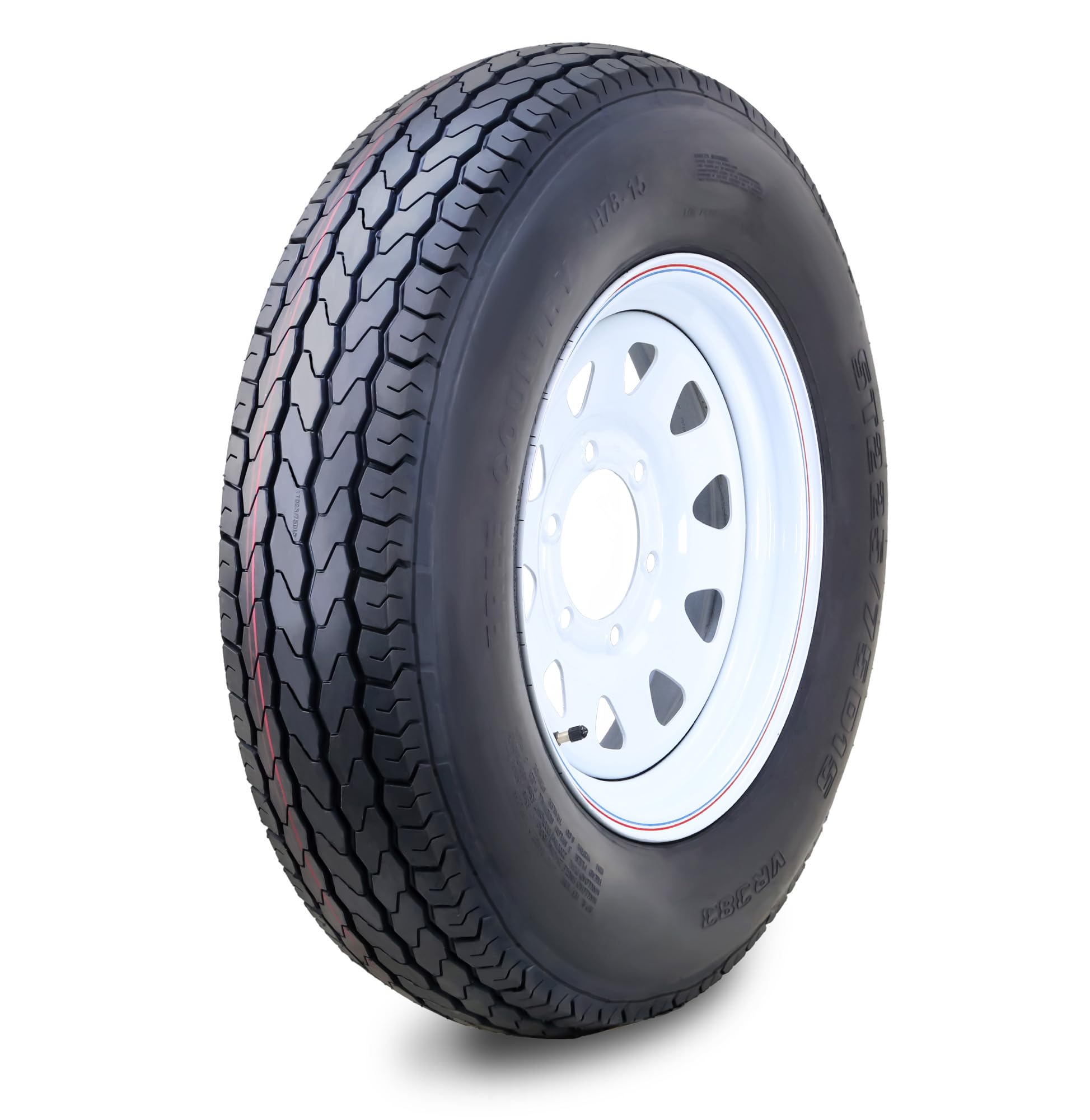 Free Country Trailer Tire Wheel ST225/75D15 8PR 113L 6X5.5 White Spoke Rim