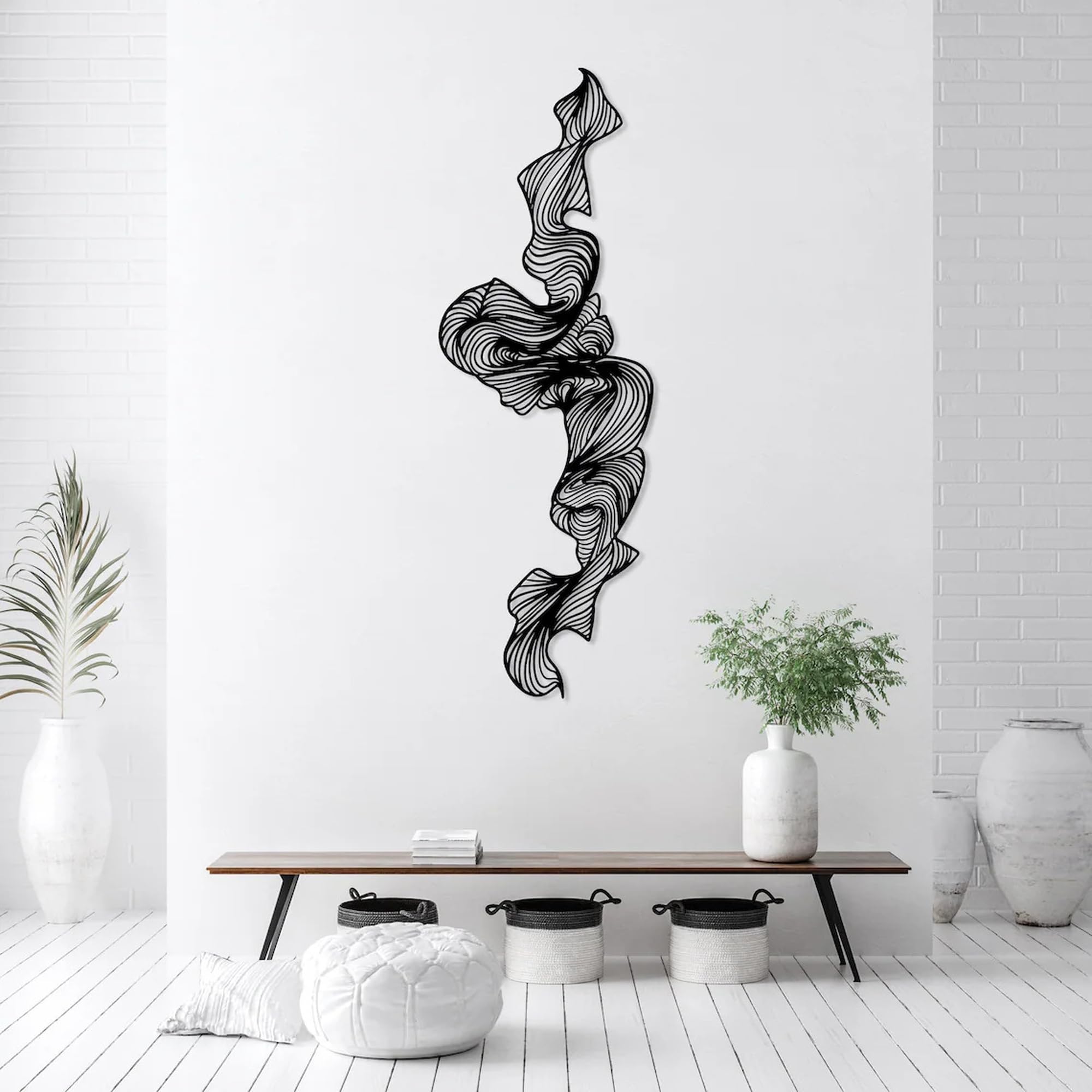 m‼️ FAWdecor Abstract Metal Wall Art - Modern Minimalist Metal Wall