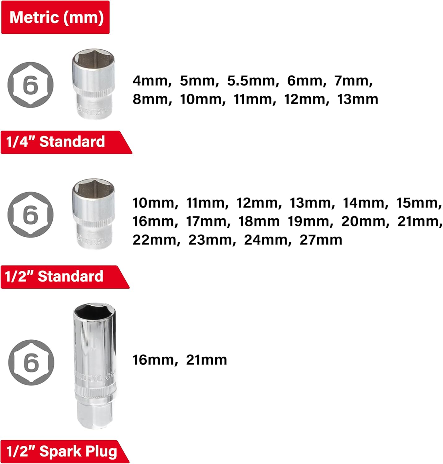 INTERTOOL Metric Socket Set 1/4” & 1/2” Drive 73-Piece 10-27 mm - for Auto Mechanics & DIY - Quick Release Ratchets, Bits, Adapters, Hard Case - Tool Gift - ET08-8073