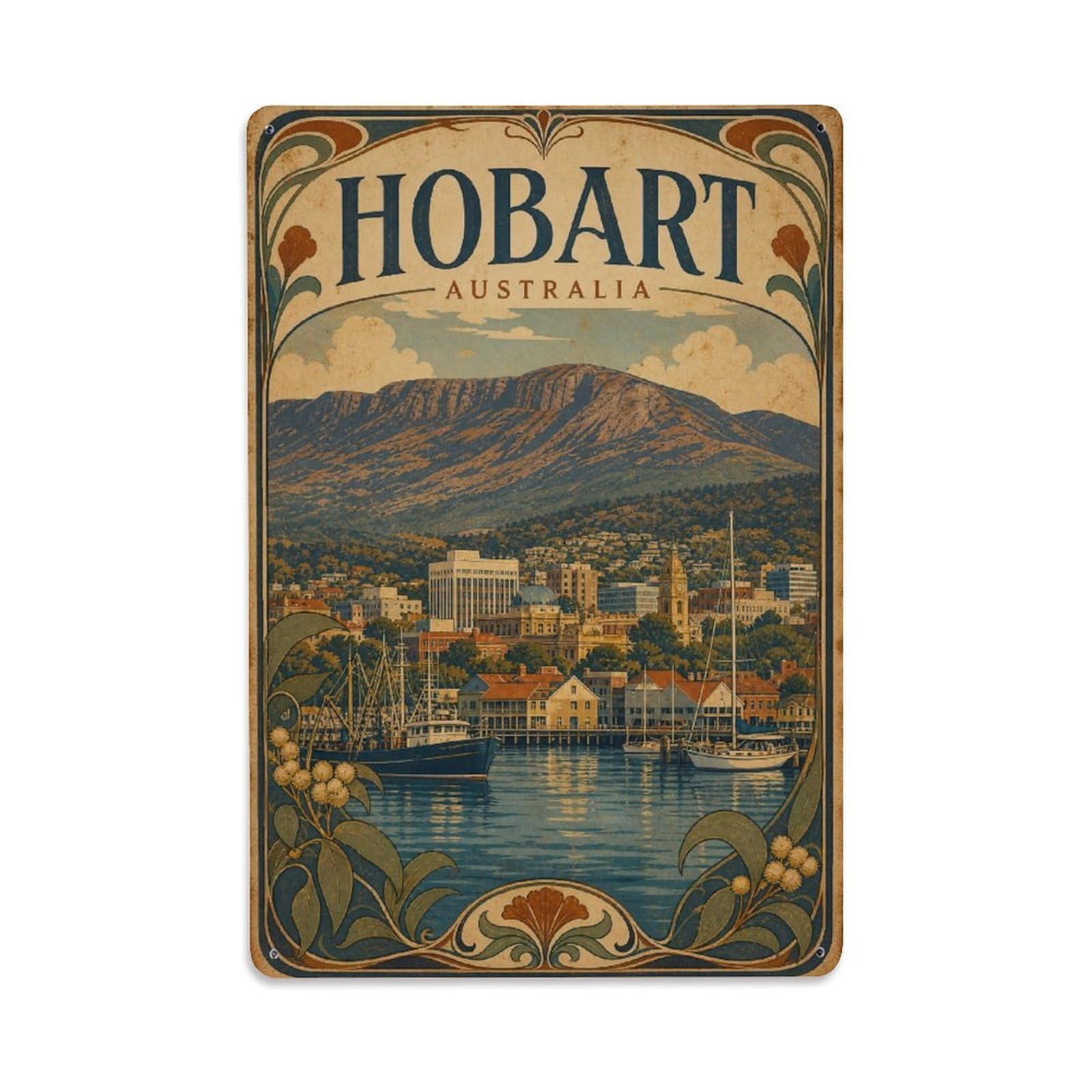 Australia Hobart City Heritage Regional Travel Metal Tin Sign