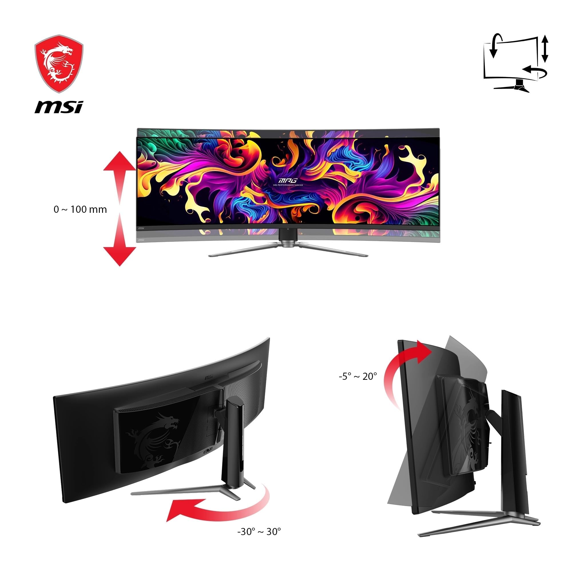 MSI MPG 491CQP QD-OLED Écran Gaming incurvé 49" DQHD