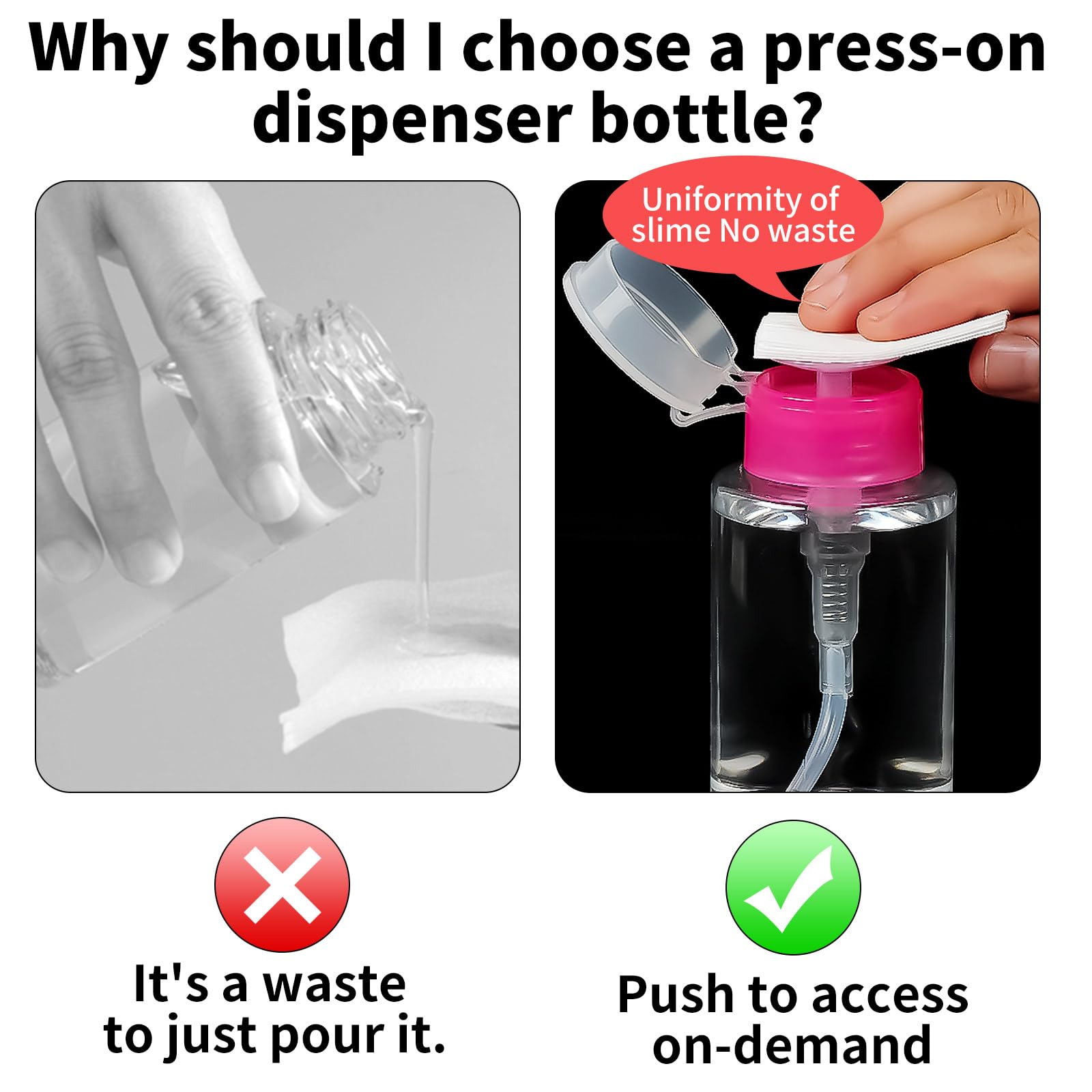 4 Pezzi Dispenser per Smalto,180 ml Flaconi a Pompa in Plastica, Bottiglie Ricaricabili per Detergenti e Liquidi Domestici, Contenitori da Viaggio Portatili Multiuso, Accessori per Casa e Cucina