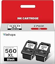 560XL PG560XL Black Ink Cartridges PG 560 560XL Multipack Compatible for Canon PG560 PG-560XL Ink Cartridge for Canon Pixma TS5350 TS5351 TS5352 TS5353 TS7450 TS7451 (Black, 2-Pack)
