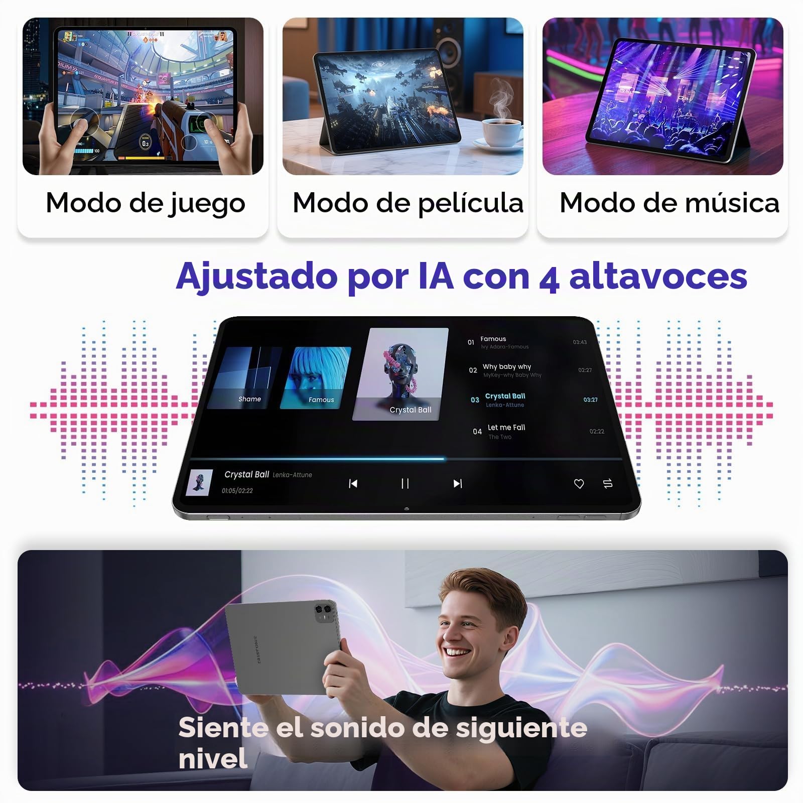 TECLAST ArtpadPro Tablet 12.7“ Android 15, 256GB, 10000mAh, 4G LTE | Doble SIM, Gemini AI, Helio G99, 13MP+8MP, Android 15, Tablet Gaming, Ligero, Gris
