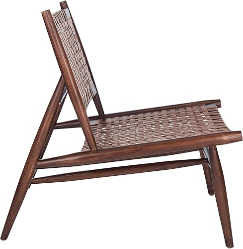 Miniatura 4 de Safavieh Home Soleil Silla decorativa tejida de cuero natural y blanco