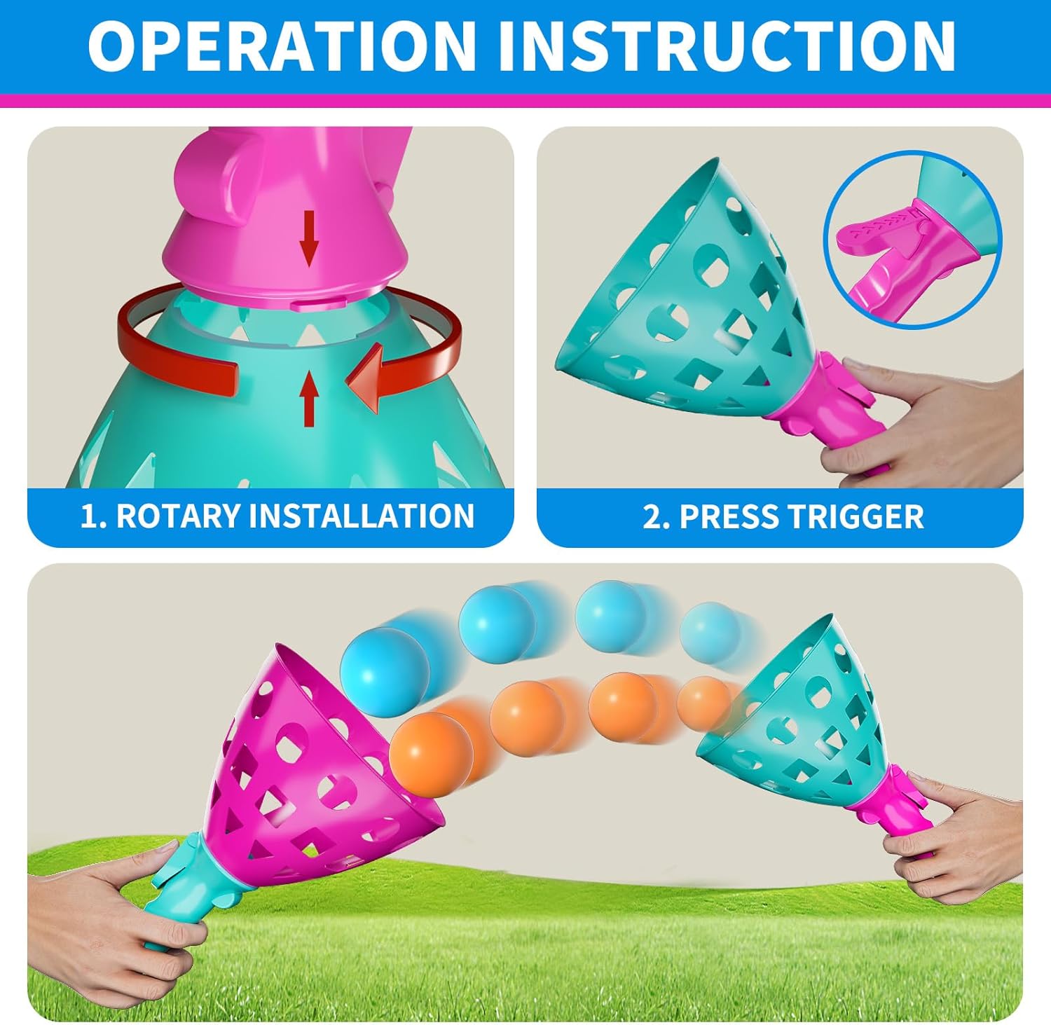 Bennol Outdoor Game Toys for Kids Boys with 20 Balls, Pop Pass Catch Ball Game Outside Toys Gifts for 3 4 5 6 7 8+ Year Old Boy Kids, Outside Outdoor Toy Gifts for Boys Ages 3-5 4-8 - Image 3