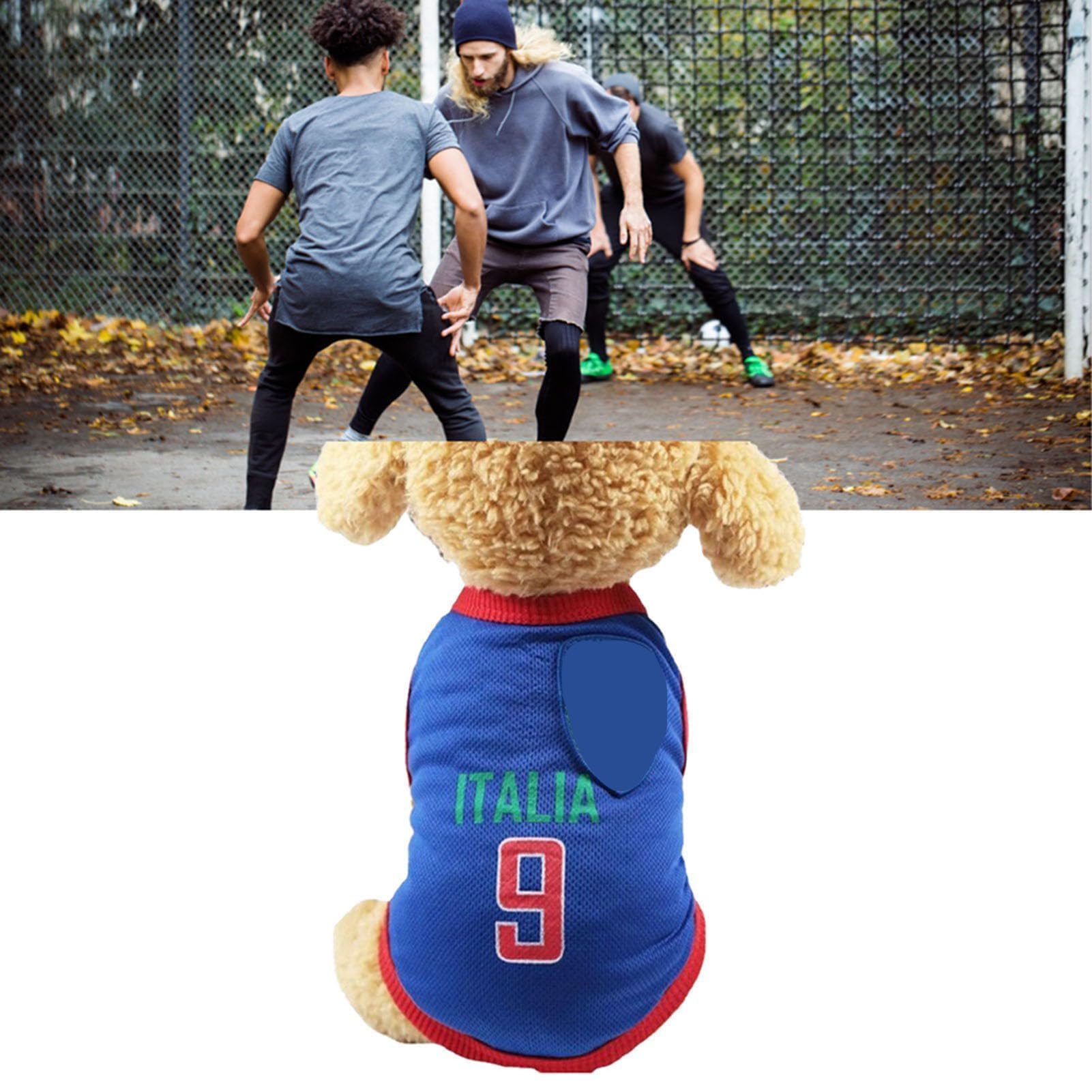 Maglia da calcio per cani, maglietta wm per cani, maglia da calcio per animali domestici, gilet della nazionale di calcio sportivo, magliette per cani piccoli, medi e grandi (xl-blu)