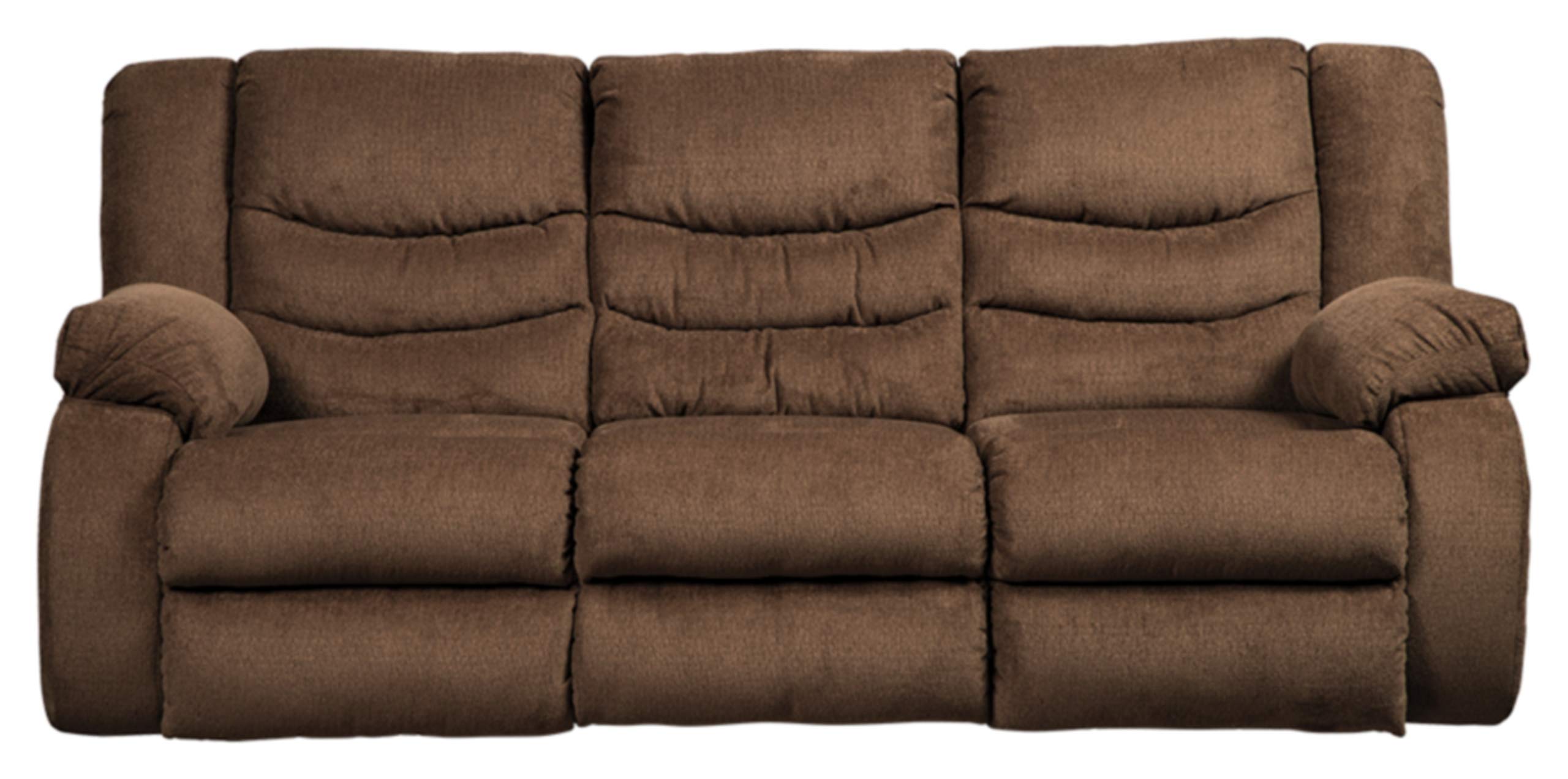 Signature Design by Ashley Tulen Upholstered Manual Pull-Tab Reclining Sofa, Dark Brown