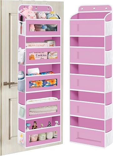 Miniatura 11 de Organizador para colgar sobre la puerta, 5 estantes para colgar en la puerta del armario, con 10 bolsillos de malla, organizador de armario de Un