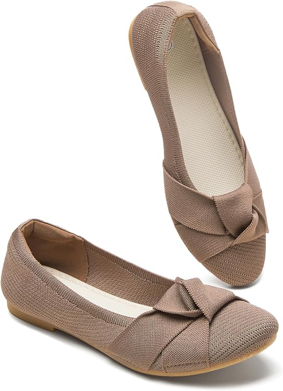 Zapatos planos de malla ligeros para mujer con lazo, transpirables, sin cordones, cómodos zapatos de ballet, zapatos de trabajo informales