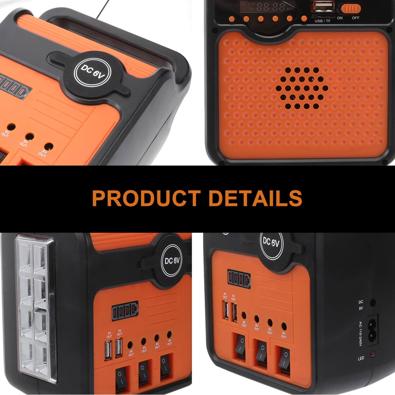 Generador Solar de Energía 220v 25w Negro Portátil
