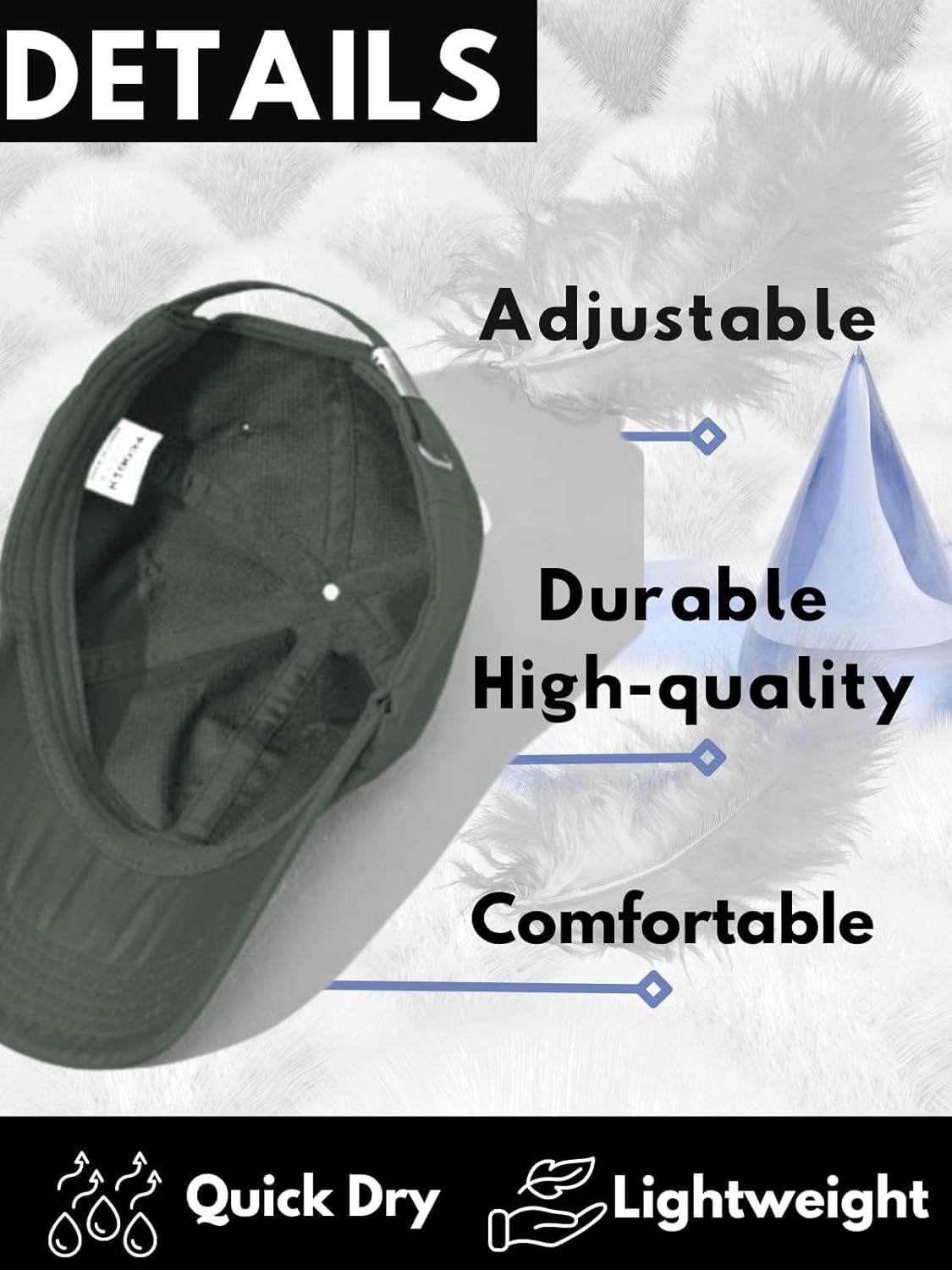 FASHIXD Unisex Waterproof Baseball Cap Outdoor Hat Quick Dry Sun Hat [All Senson] - Image 6