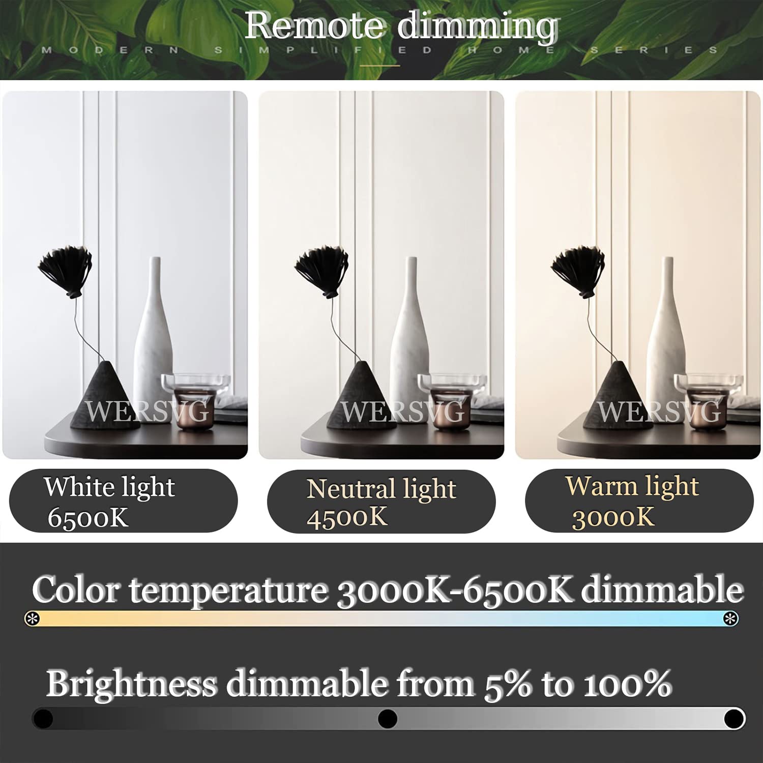 Lampa sufitowa LED Nowoczesna lampa sufitowa z czarnym pierścieniem, ściemniana 3000K-6500K z pilotem Lampa do salonu Sypialnia Biuro Jadalnia (5 pierścienie)