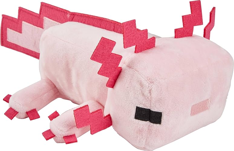 Mattel Minecraft Basic Plush Character Soft Dolls, Video Game-Inspired Collectible Toy Gifts for Kids & Fans Ages 3 Years Old & Up - 8-inch - Axolotl