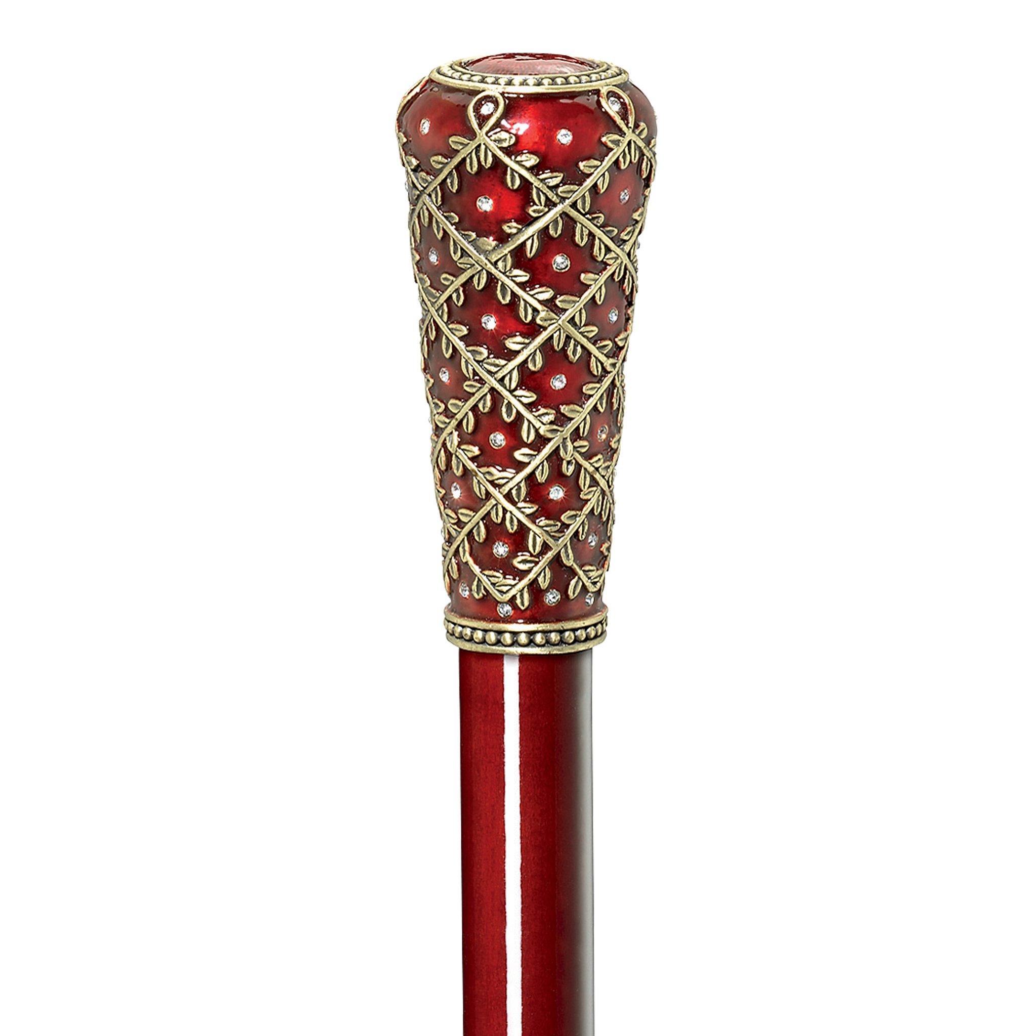 Design Toscano FH224 Imperial Collection Romanov Style Premium Enameled Crown of Laurel Walking Stick, full color