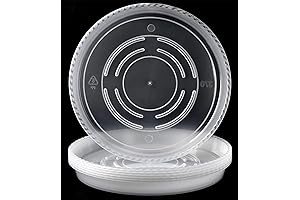 Clear Plant Saucer | 14-Inch x 6-Pack | Heavy-Duty Plant Trays