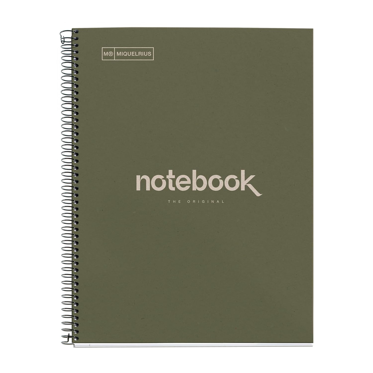 Miquelrius - Notebook Emotions Notebook 100% Recycled 1 Strip A4 80 Sheets with Horizontal Lines 7 mm Paper 80 g 4 Holes Cardboard Cover Green