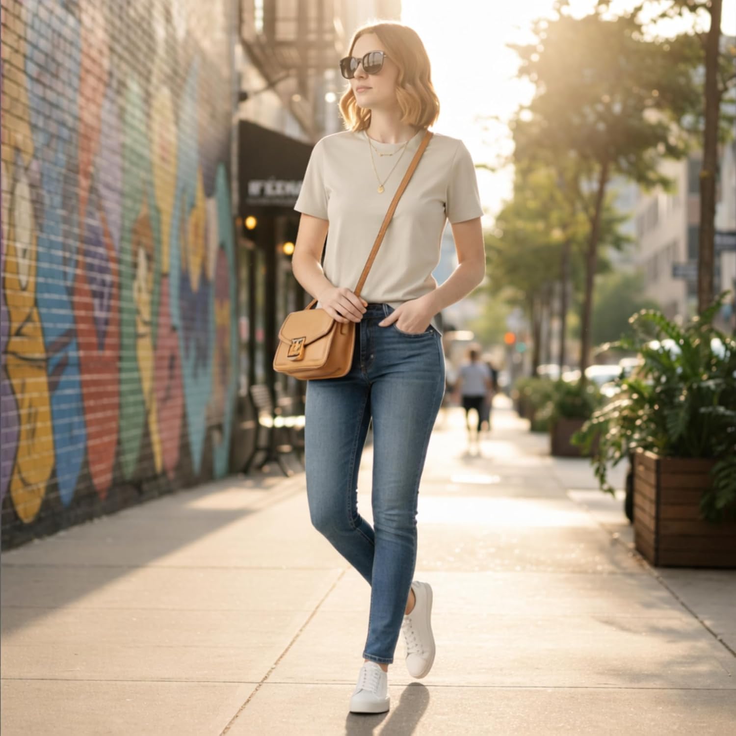 T-Shirts for Women | 100% Cotton Casual Short Sleeve Crew Neck T-Shirts for Women Beige - Image 3