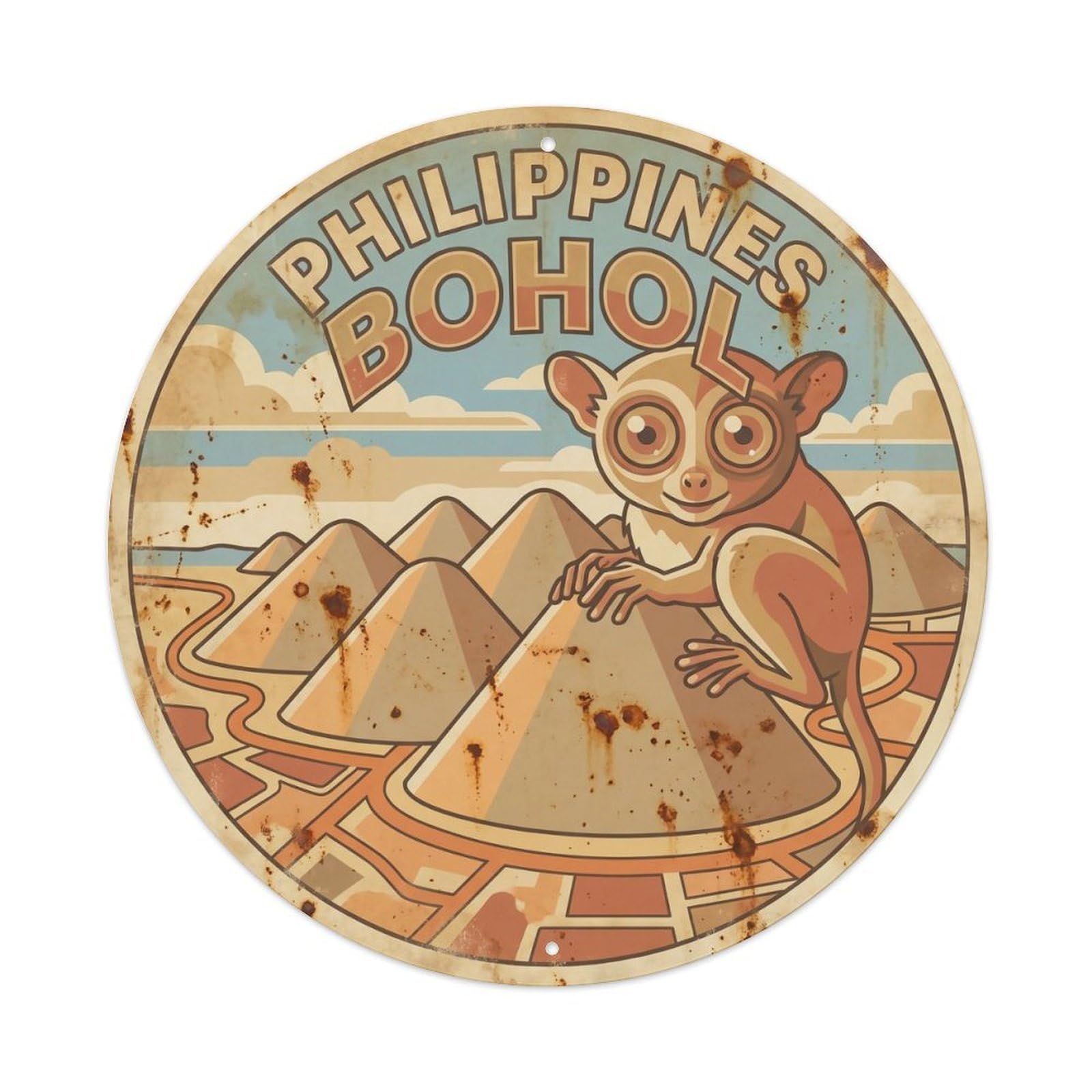 Odgynaw 8X8inch(20X20cm) Philippines Bohol Island Ocean Coast Resort Metal Tin Sign