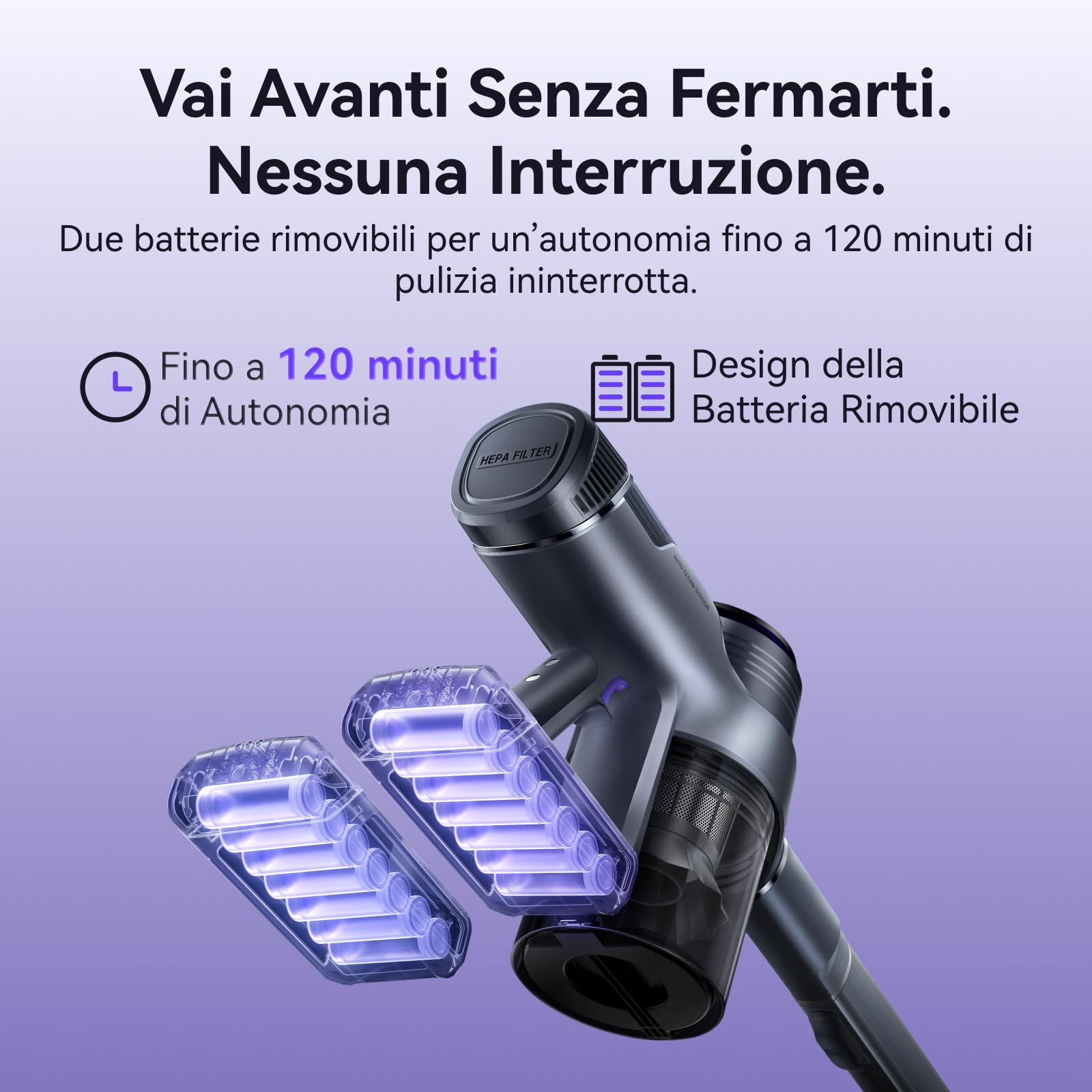 NARWAL V40 Station Aspirapolvere Senza Fili, 28000PA / 220AW, Autonomia 120 minuti, Tecnologia Anti-groviglio per peli di Animali, Manutenzione Zero per 100 Giorni, Testina Multifunzione