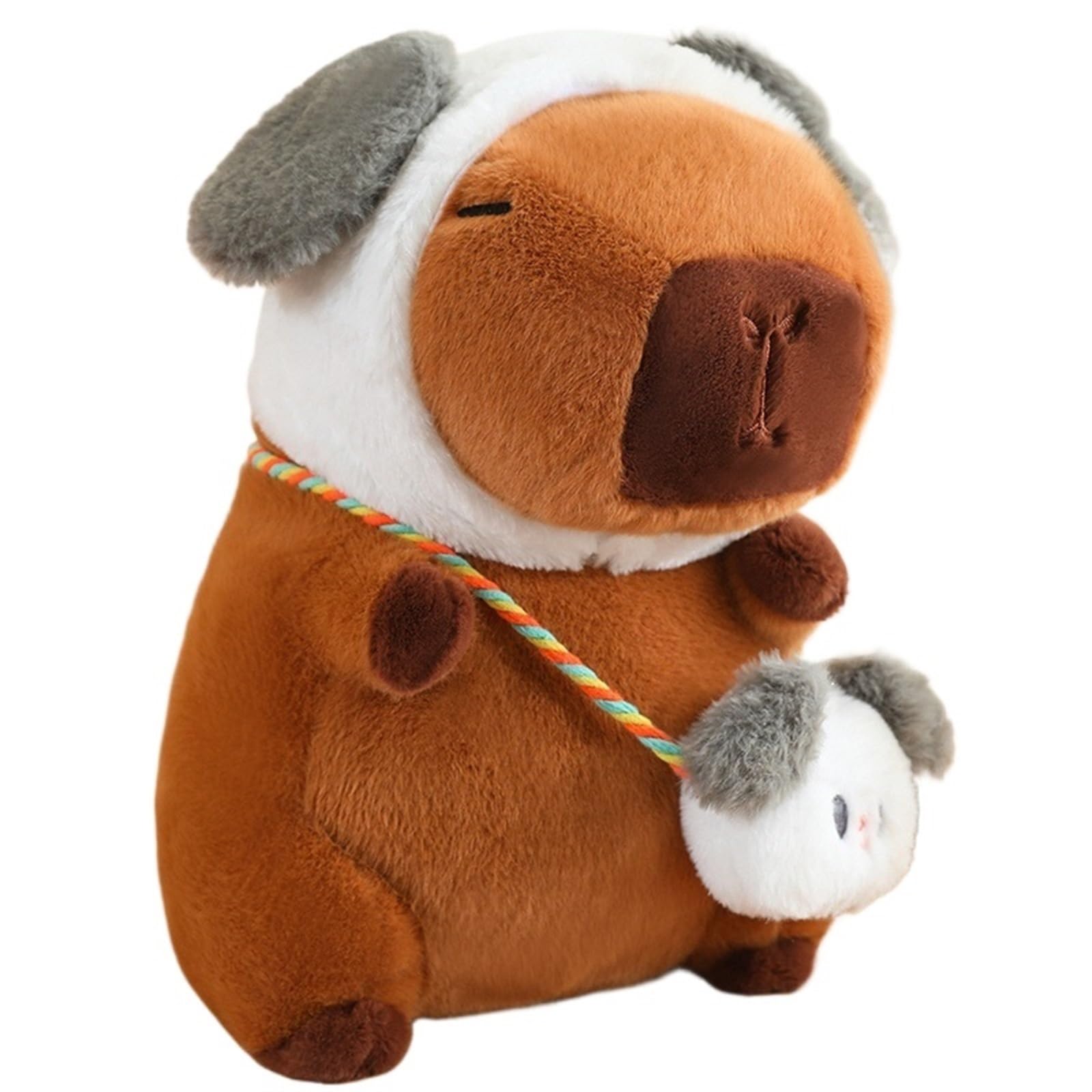 TOPLITHE Capybara Plush Toy, Kawaii Capybara Stuffed Animals Soft Plushie With Removable Hat Cuddle Gift for Kids Boys Girls(Puppy,33CM/12IN)